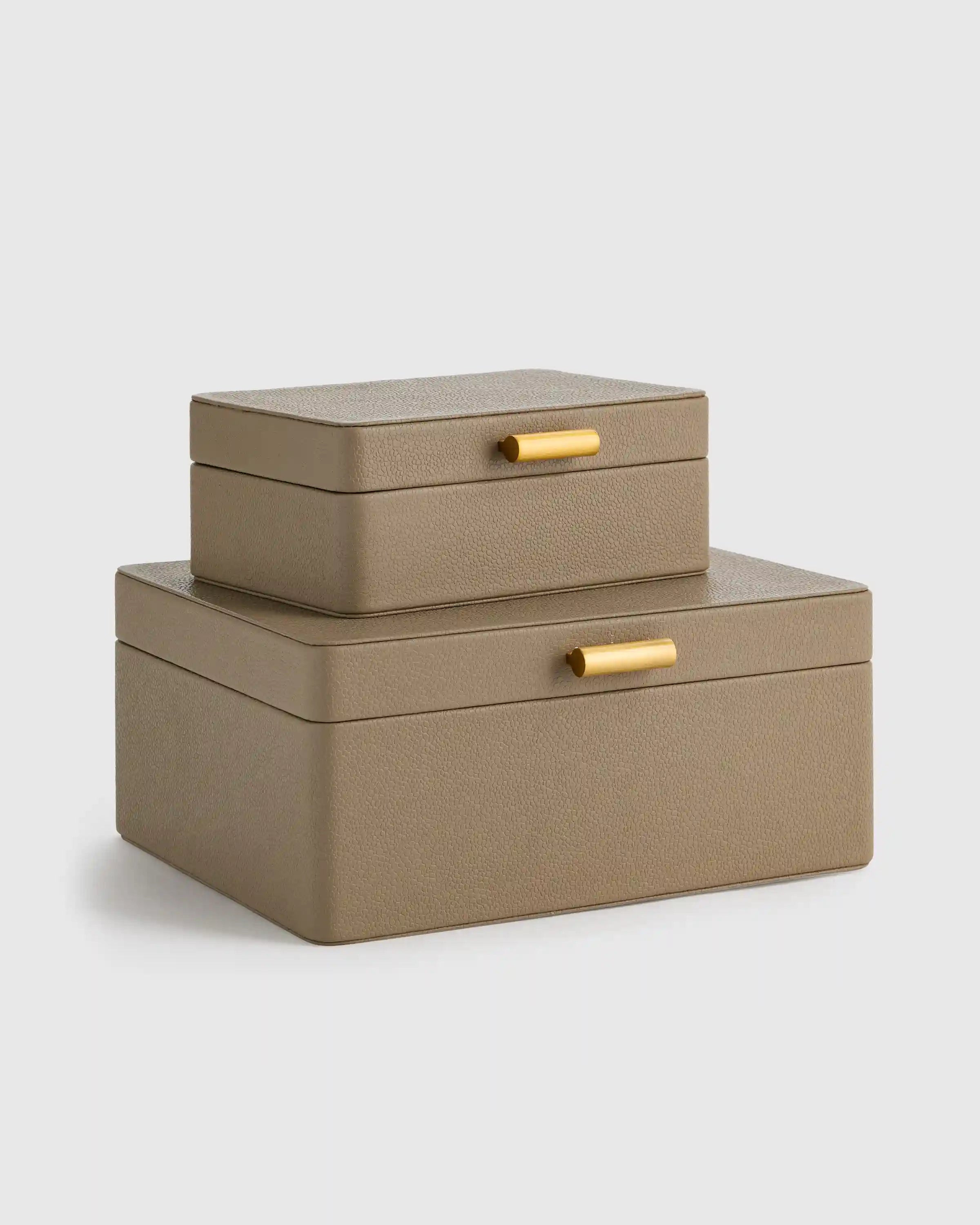Shagreen Leather Decorative Boxes (Set of 2)