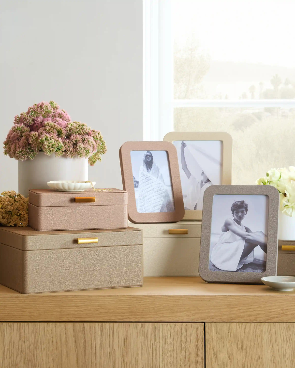 Shagreen Leather Decorative Boxes (Set of 2)