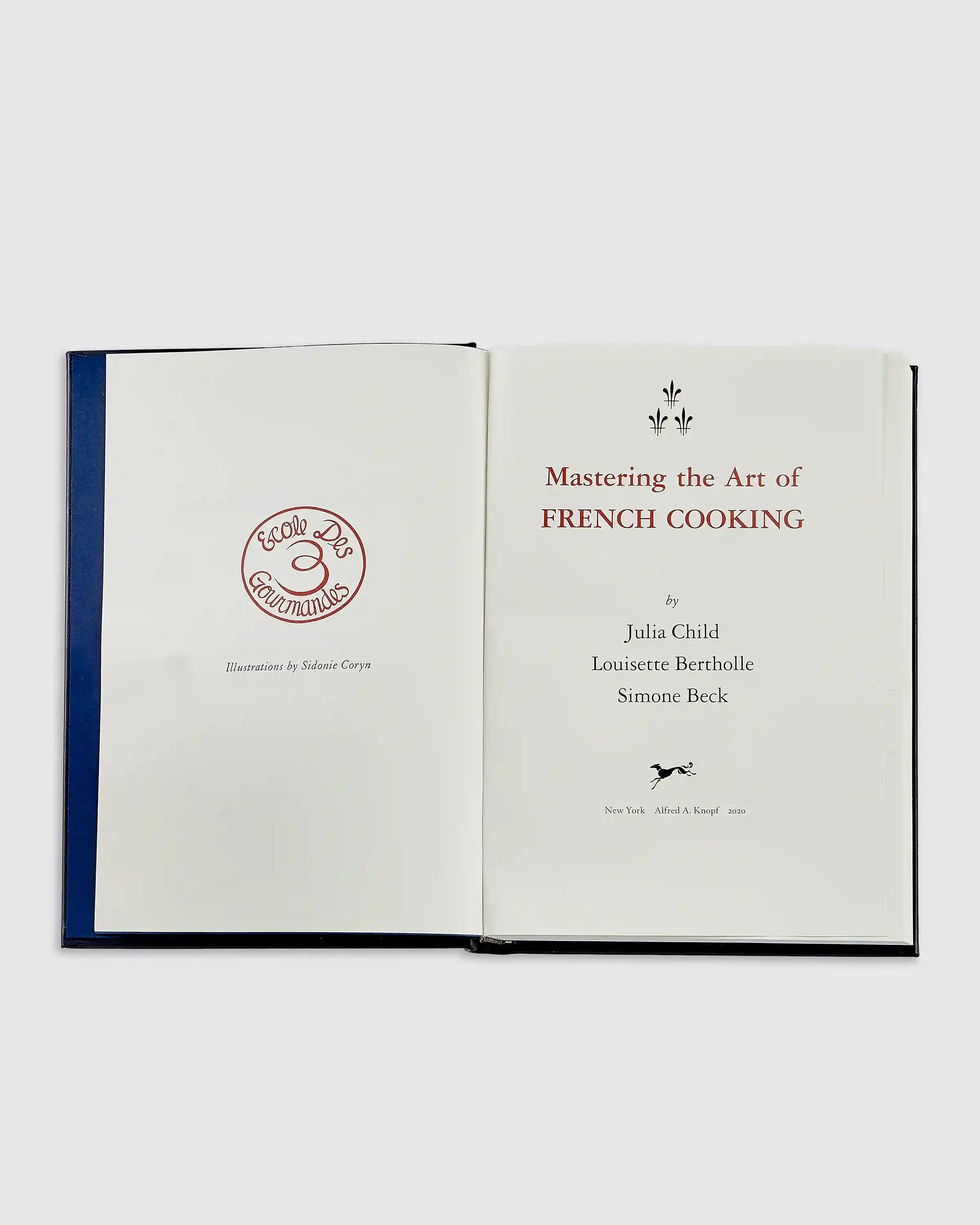 Julia Child Mastering the Art of French Cooking Navy Leather Bound Book