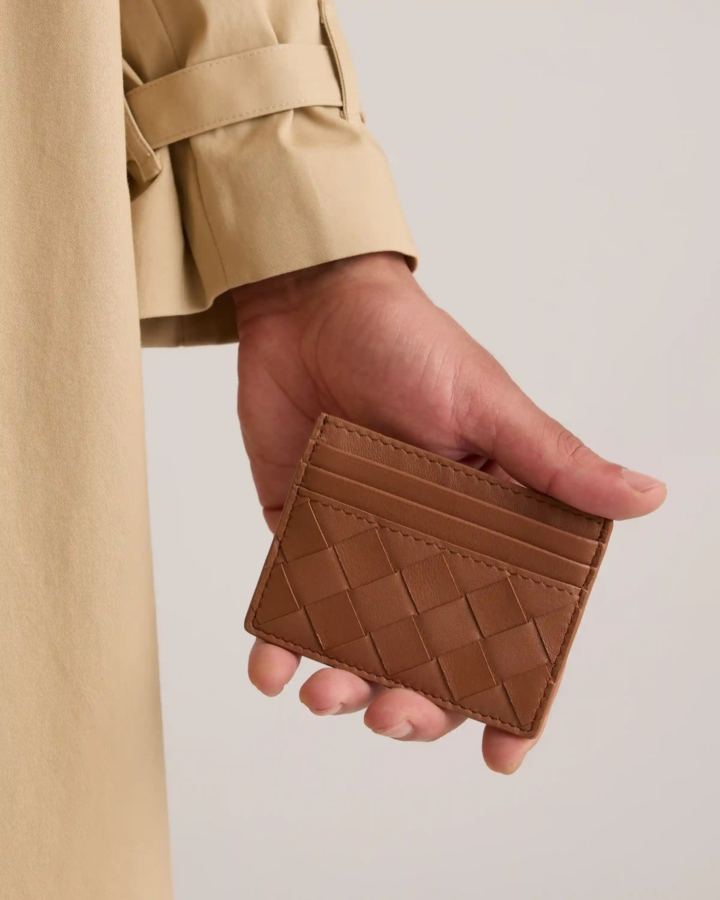 Italian Handwoven Leather Small Card Case