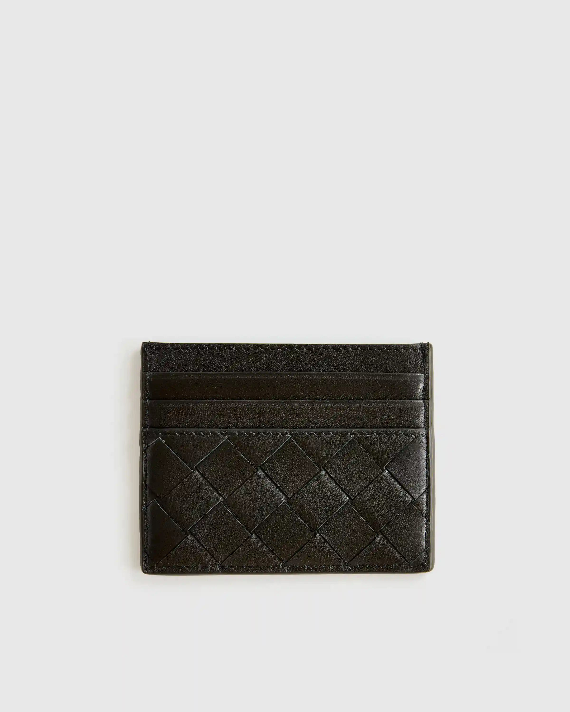 Italian Handwoven Leather Small Card Case