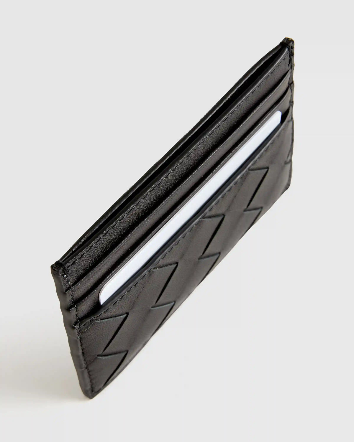 Italian Handwoven Leather Small Card Case