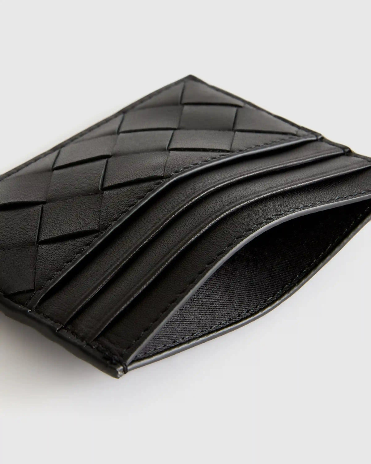 Italian Handwoven Leather Small Card Case