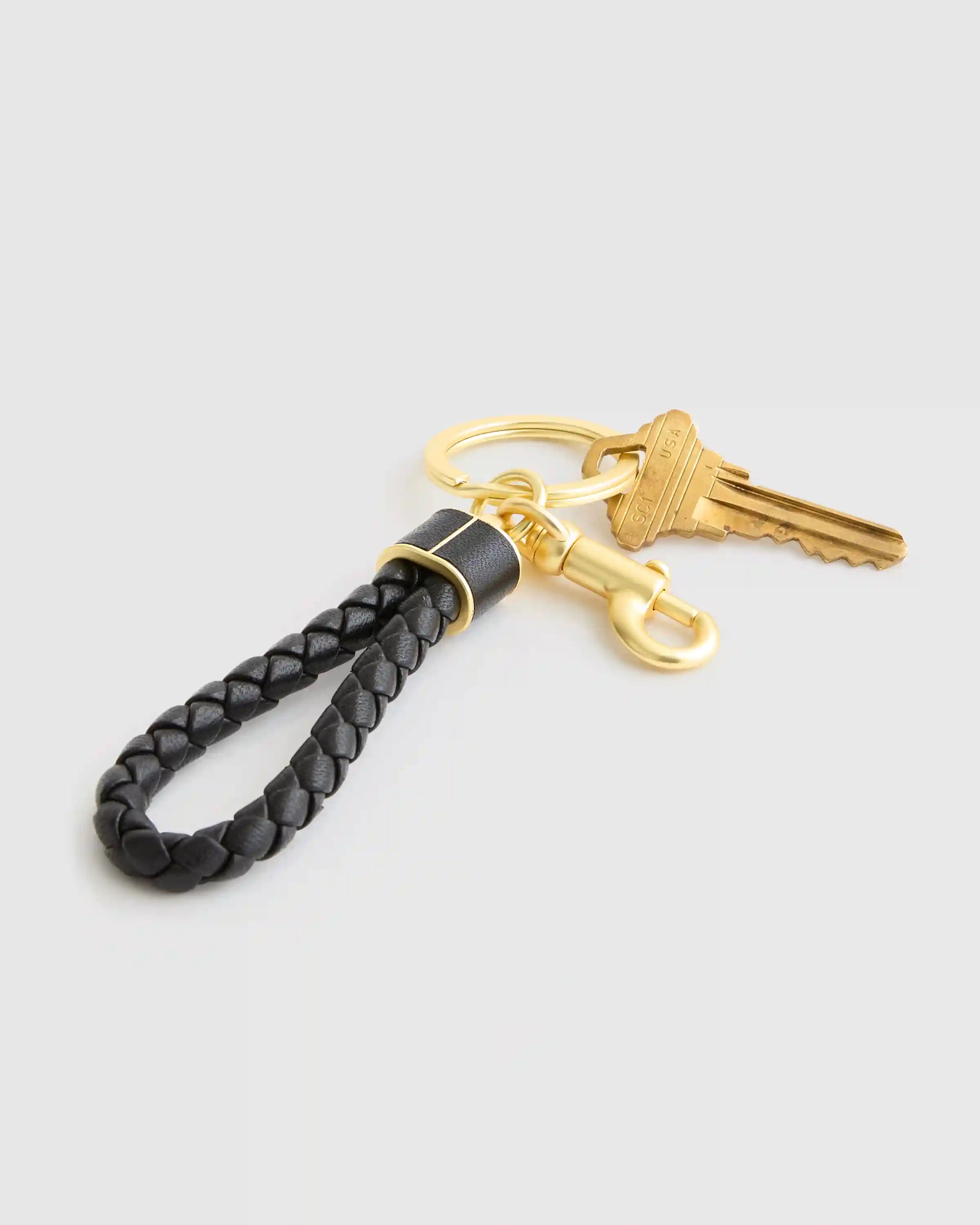 Italian Leather Braided Key Ring (2-Pack)