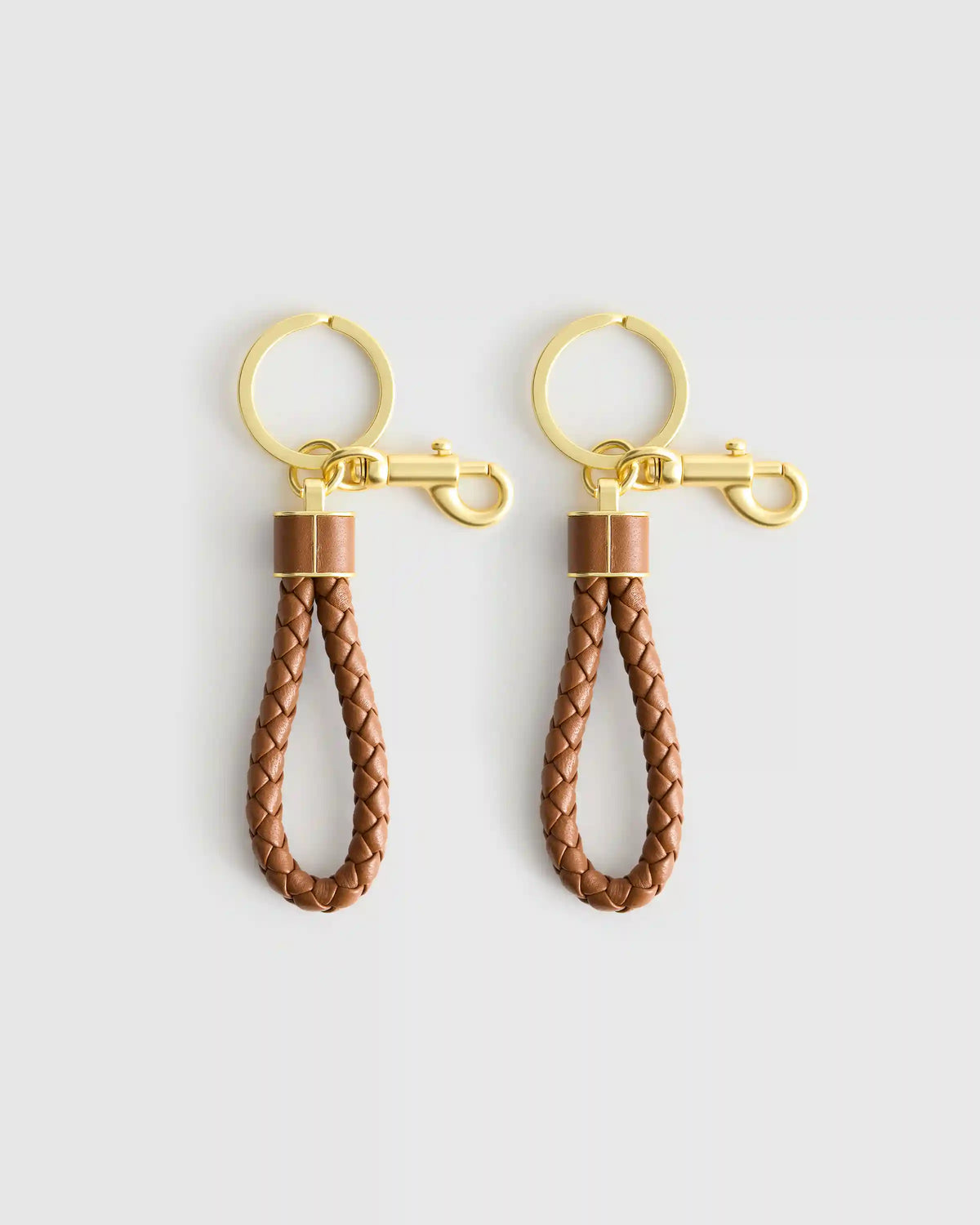 Italian Leather Braided Key Ring (2-Pack)
