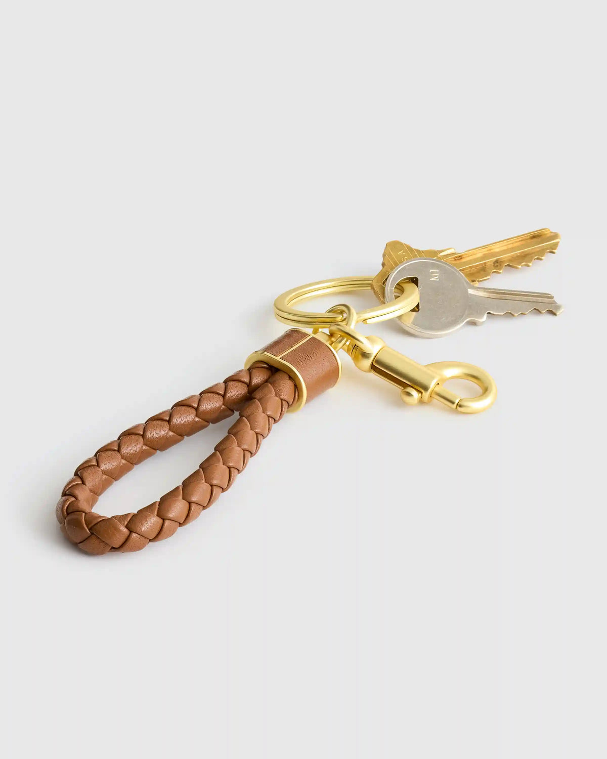 Italian Leather Braided Key Ring (2-Pack)