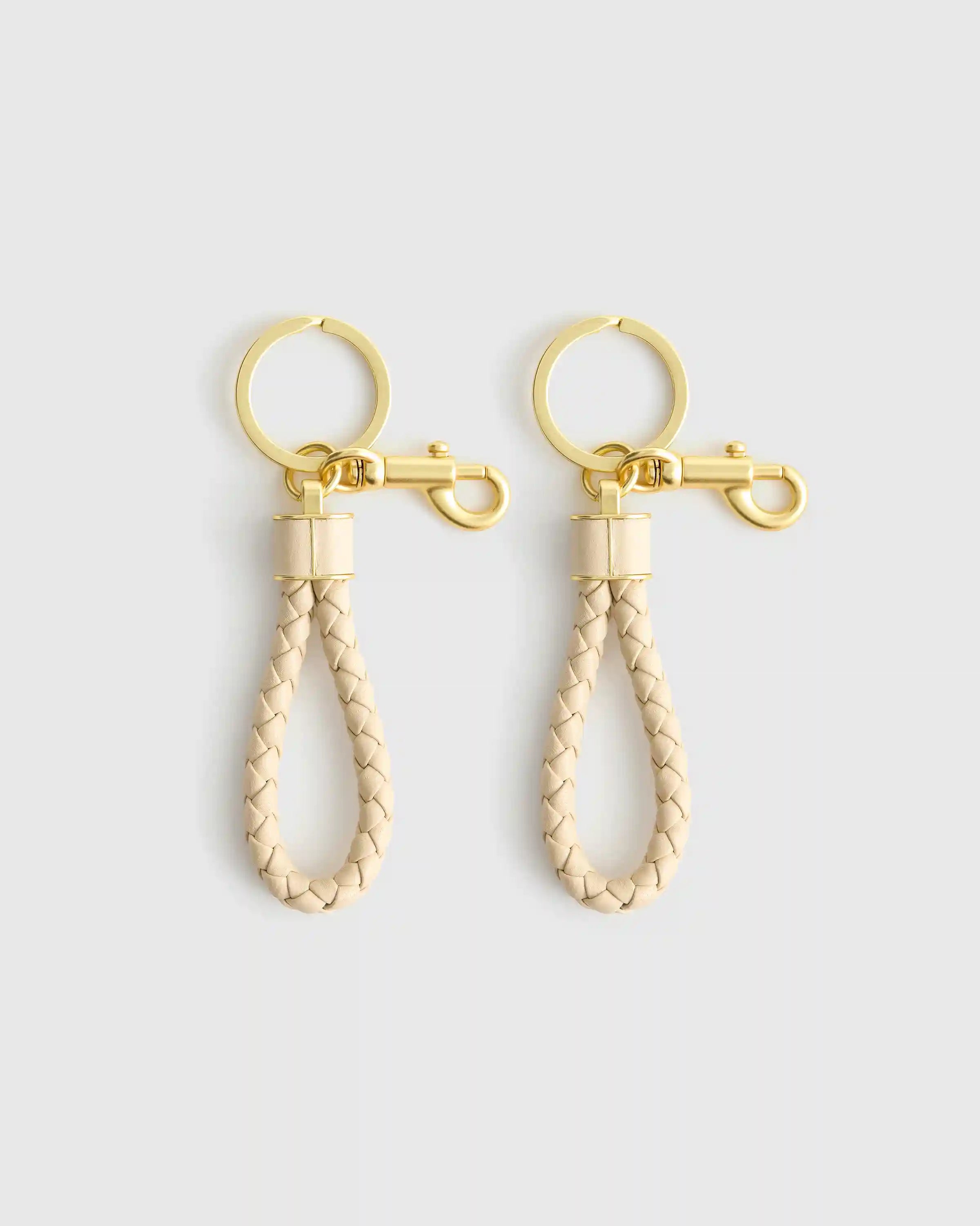 Italian Leather Braided Key Ring (2-Pack)