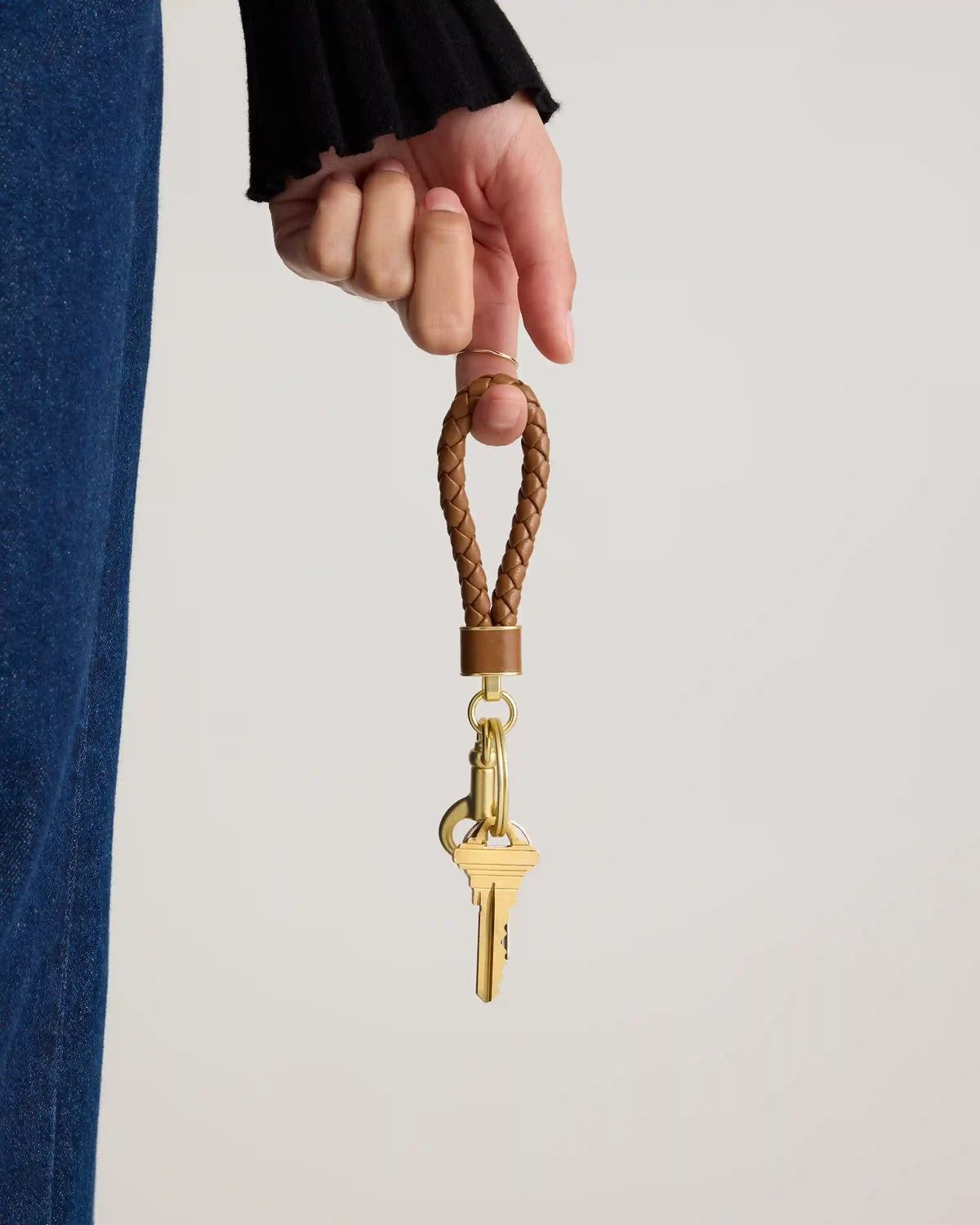 Italian Leather Braided Key Ring (2-Pack)