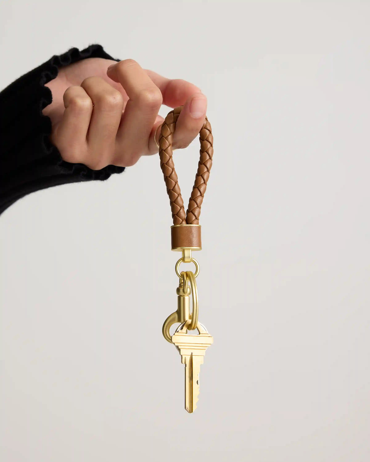 Italian Leather Braided Key Ring (2-Pack)