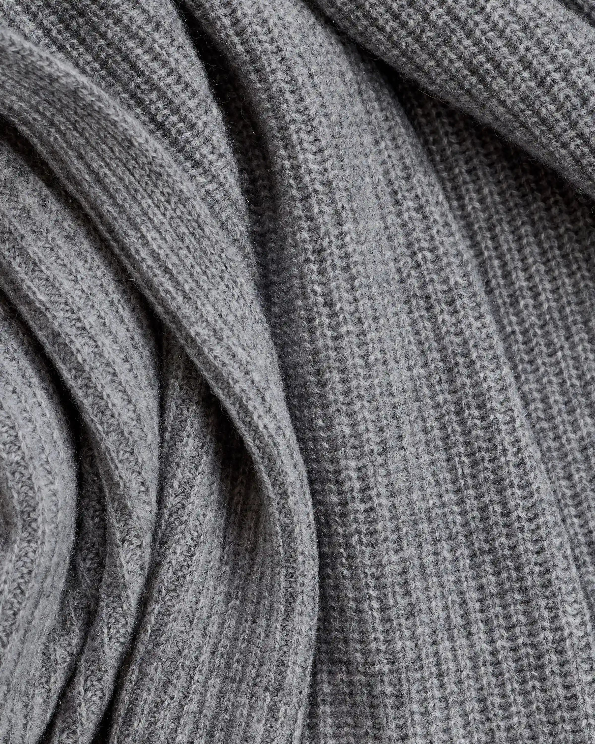 Ribbed Knit Cashmere Throw