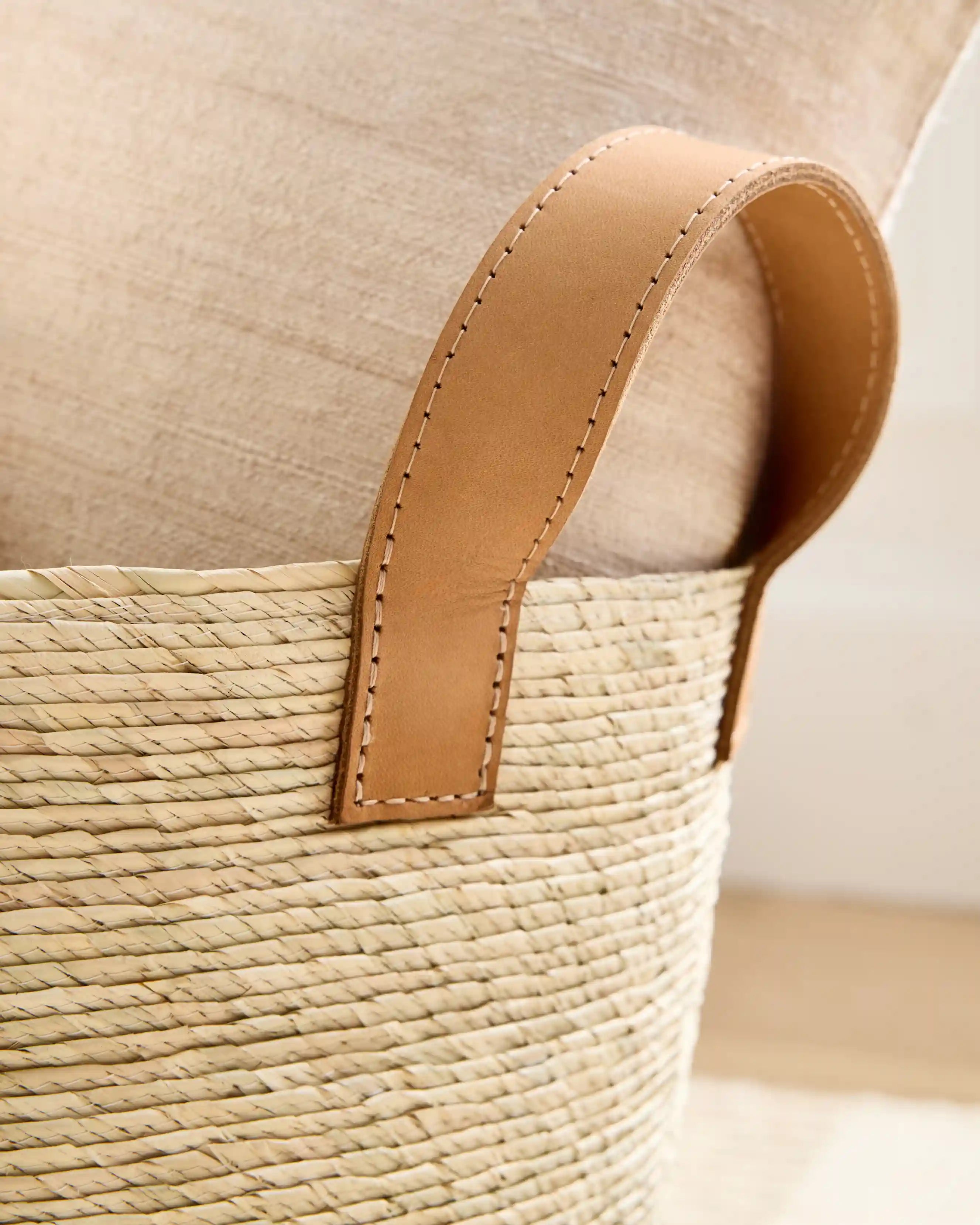 Handwoven Round Palm Baskets (Set of 2)