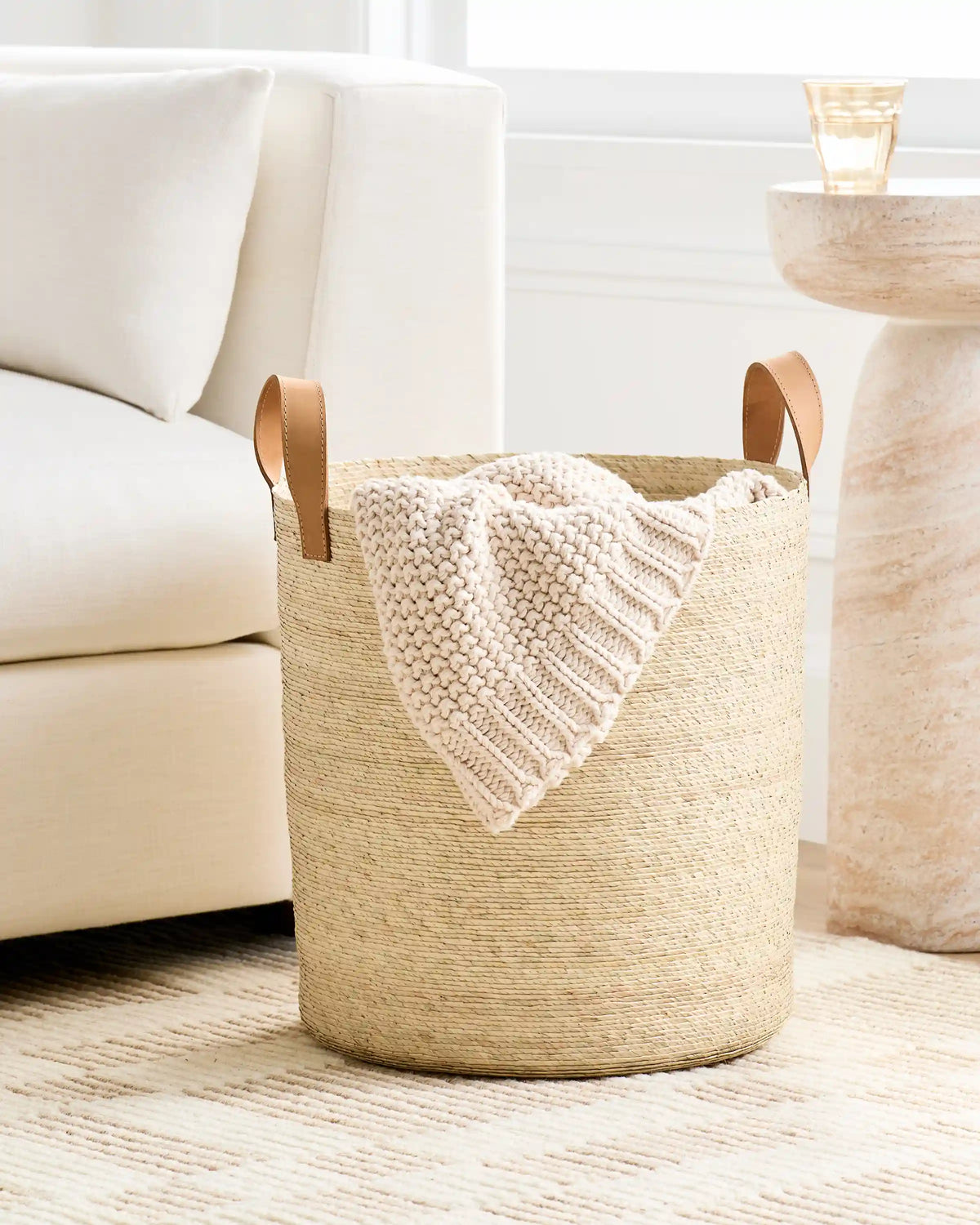 Handwoven Round Palm Baskets (Set of 3)