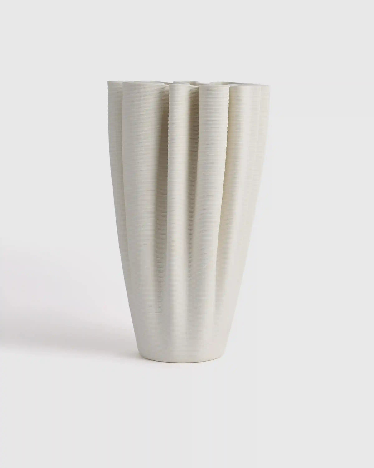 Sculptural Rippled Ceramic Vase