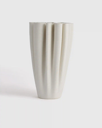 Sculptural Rippled Ceramic Vase