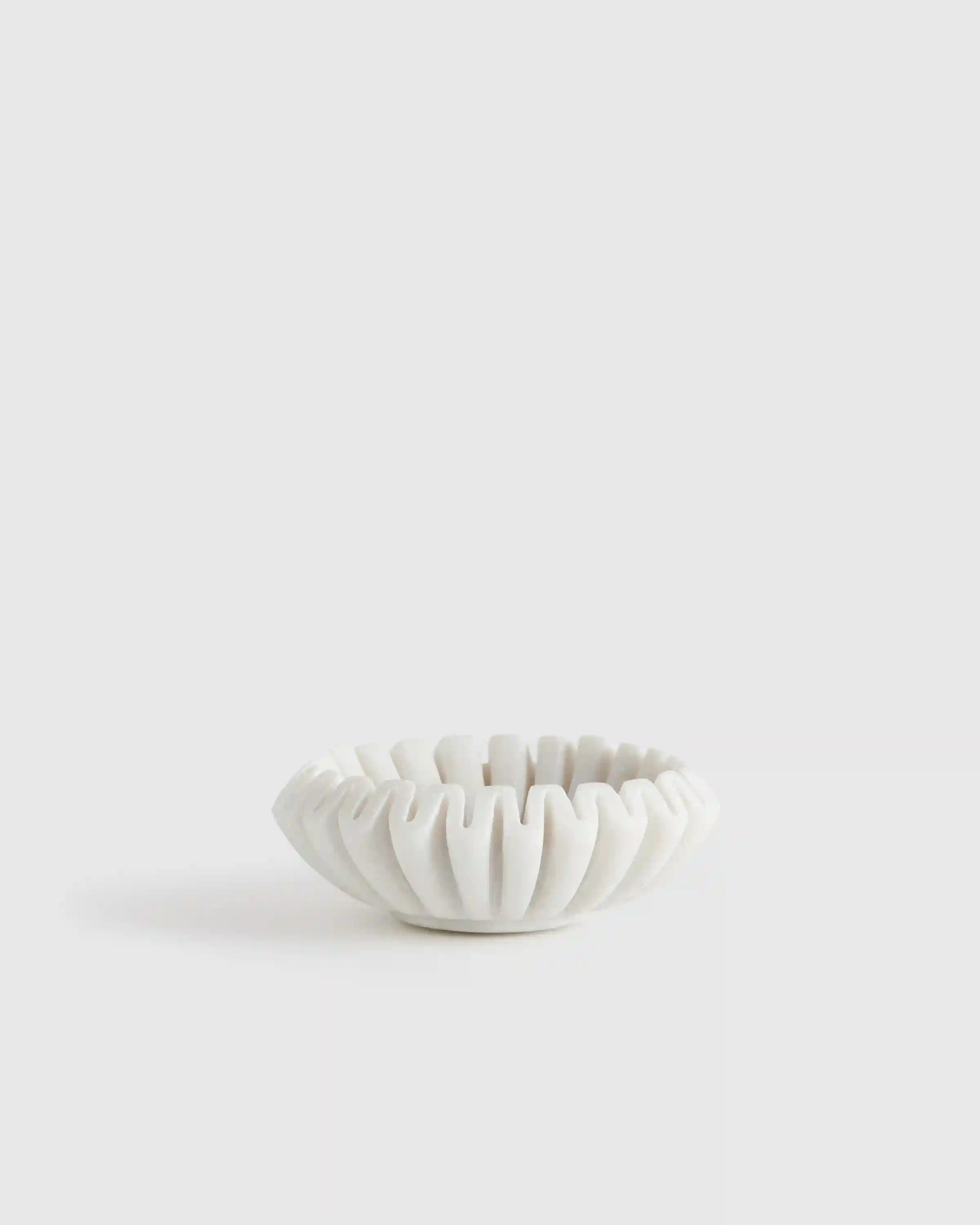 Handcrafted Fluted Marble Decorative Bowl