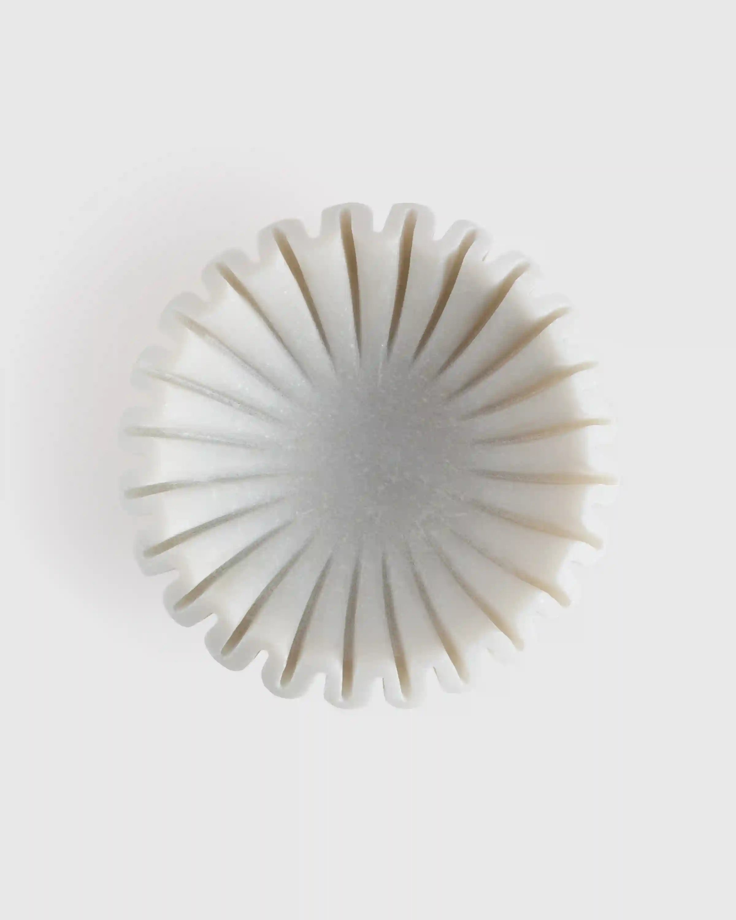 Handcrafted Fluted Marble Decorative Bowl