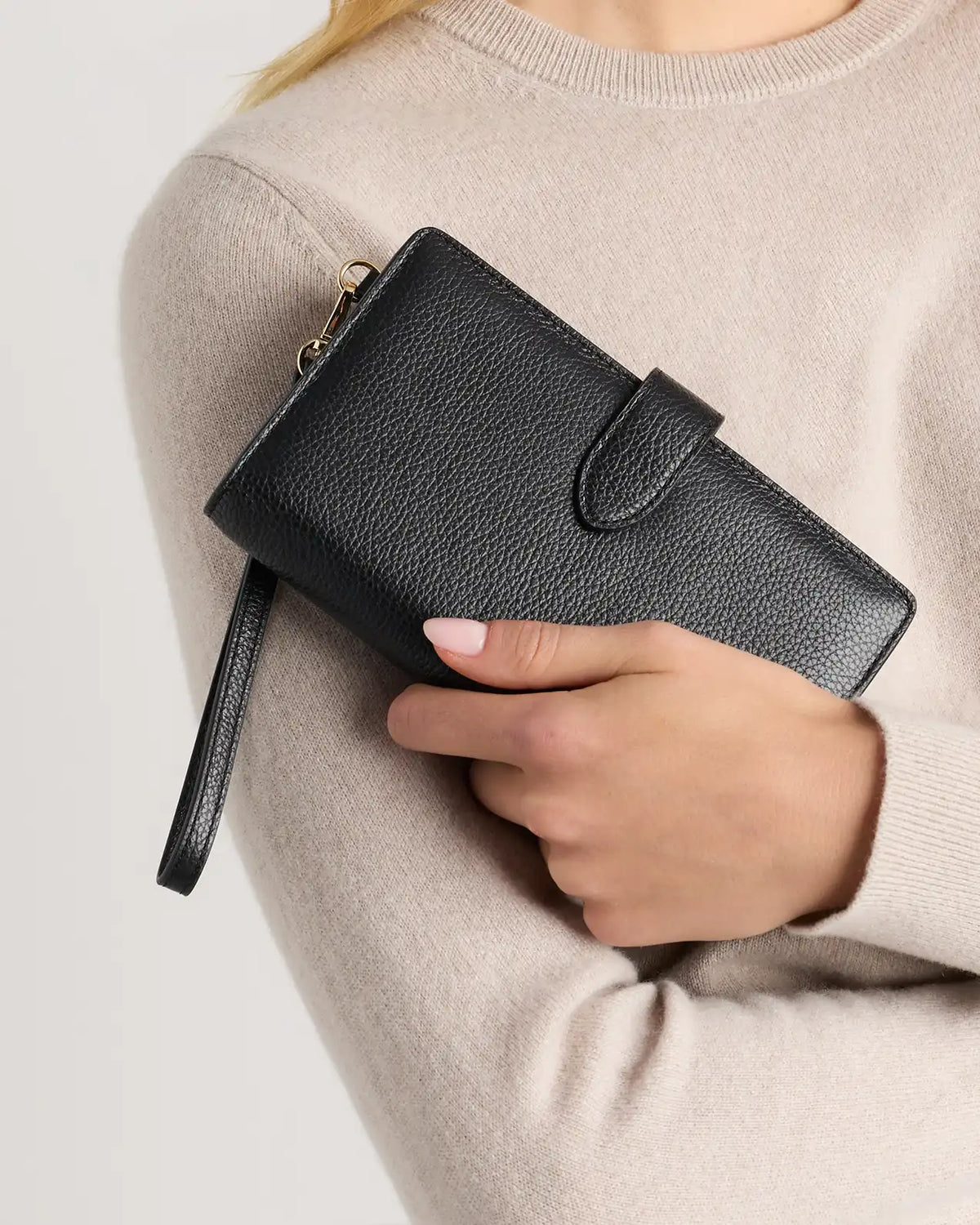 Italian Leather Phone Bi-Fold Wristlet