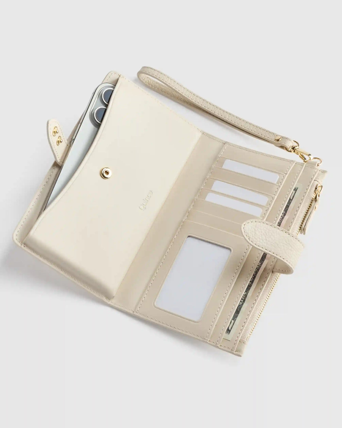Italian Leather Phone Bi-Fold Wristlet