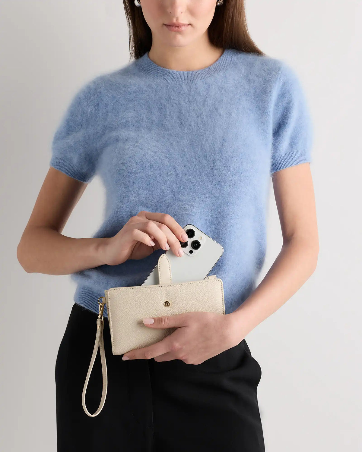 Italian Leather Phone Bi-Fold Wristlet