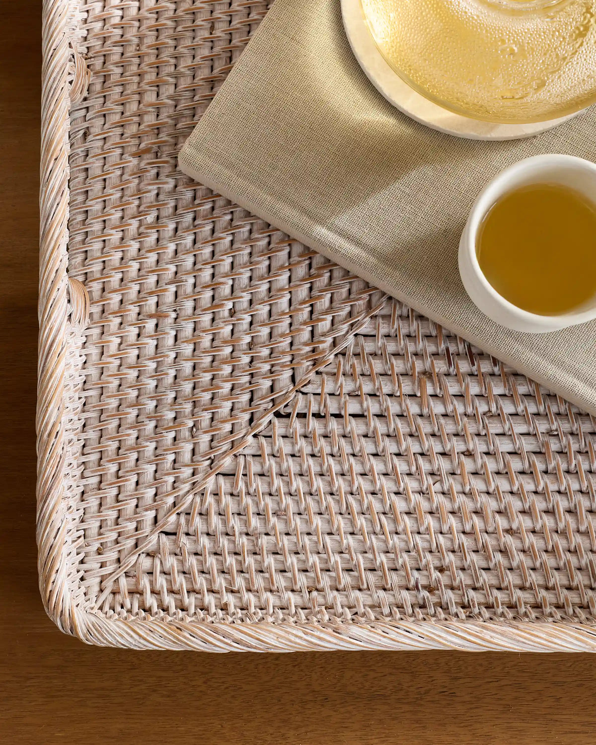 Handwoven Rattan Rectangular Tray