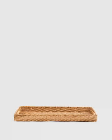 Handwoven Rattan Rectangular Tray