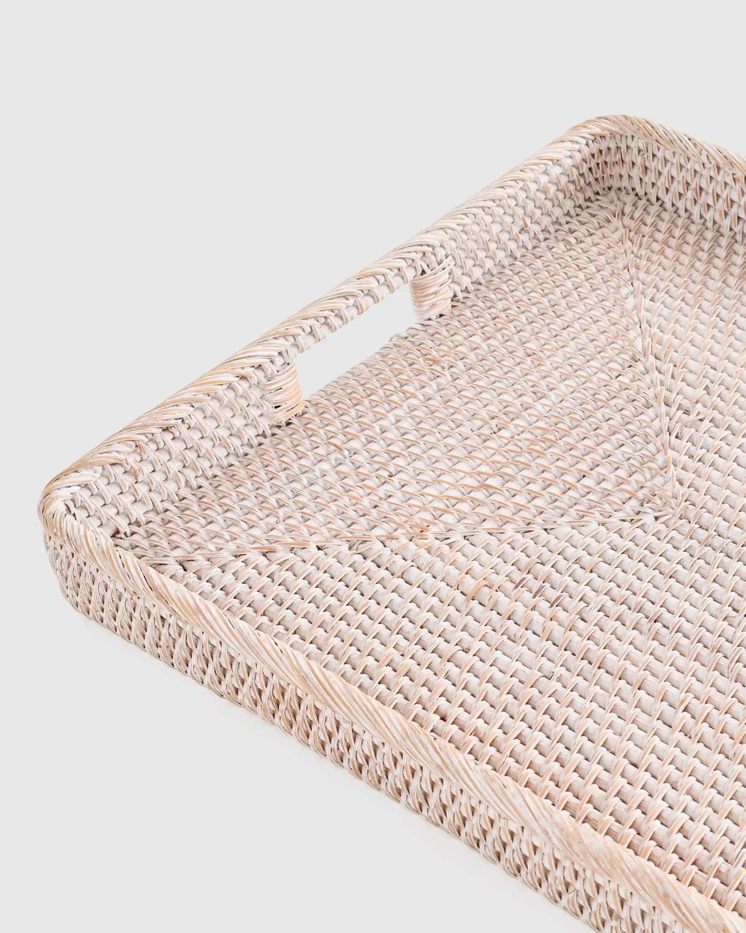 Handwoven Rattan Rectangular Tray
