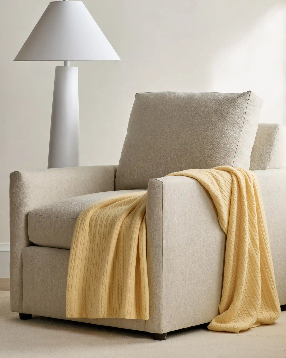 Cable Knit Cashmere Throw