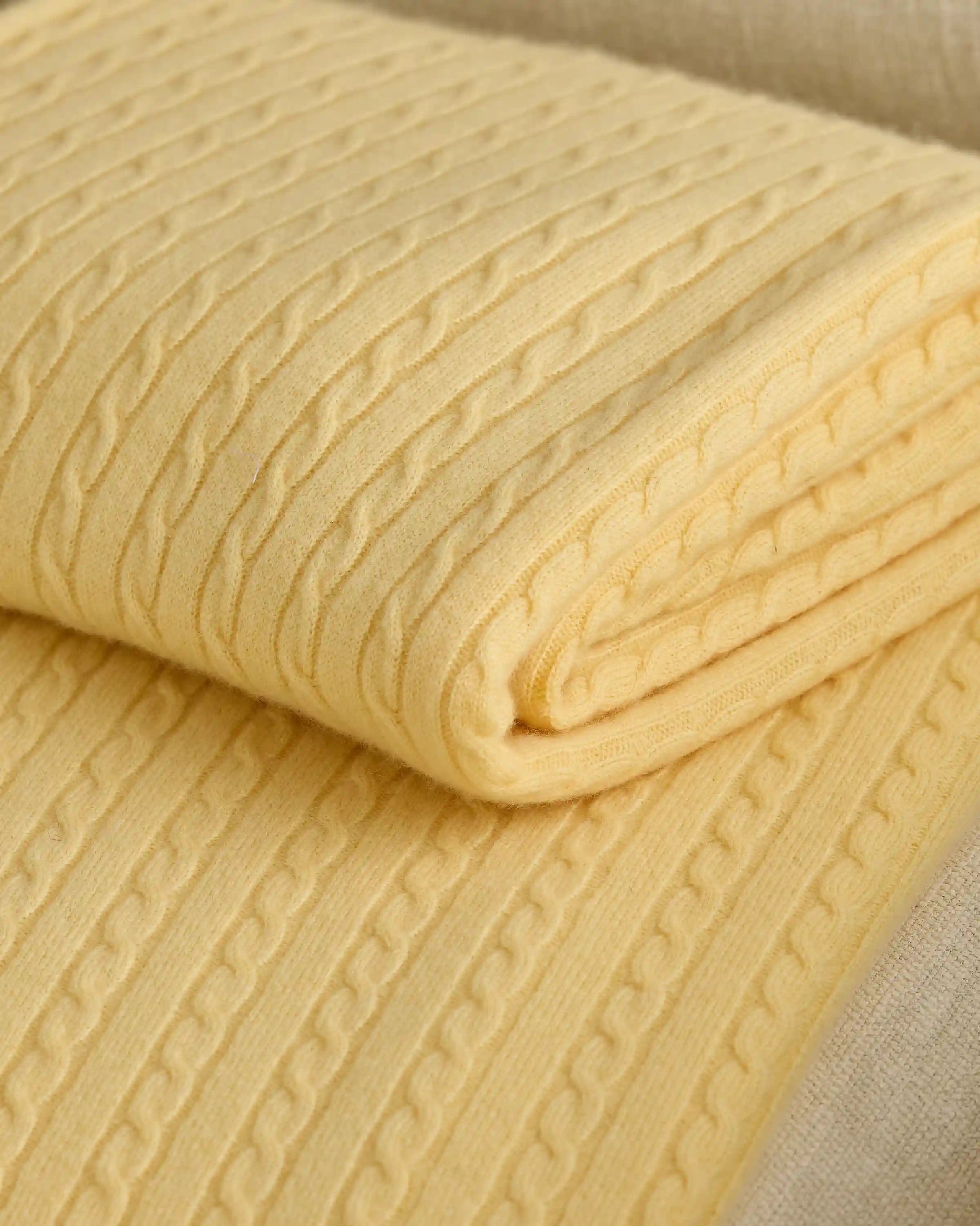 Cable Knit Cashmere Throw