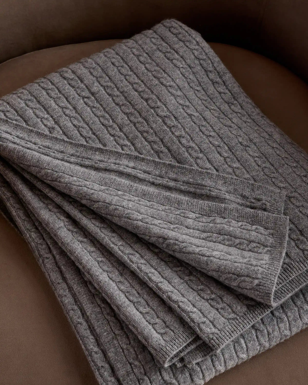 Cable Knit Cashmere Throw