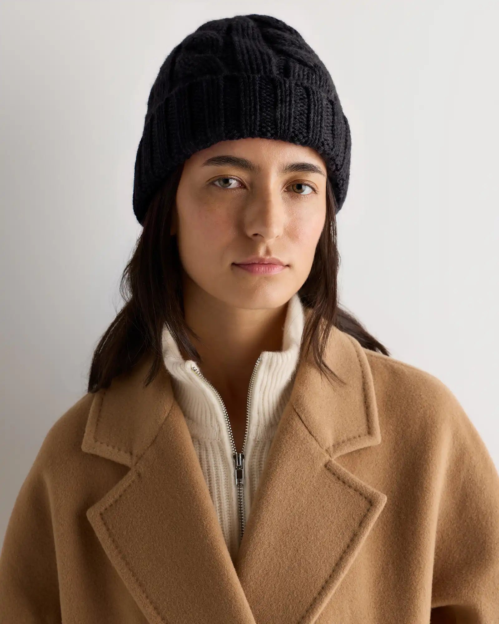 Mongolian Cashmere Cable Knit Beanie