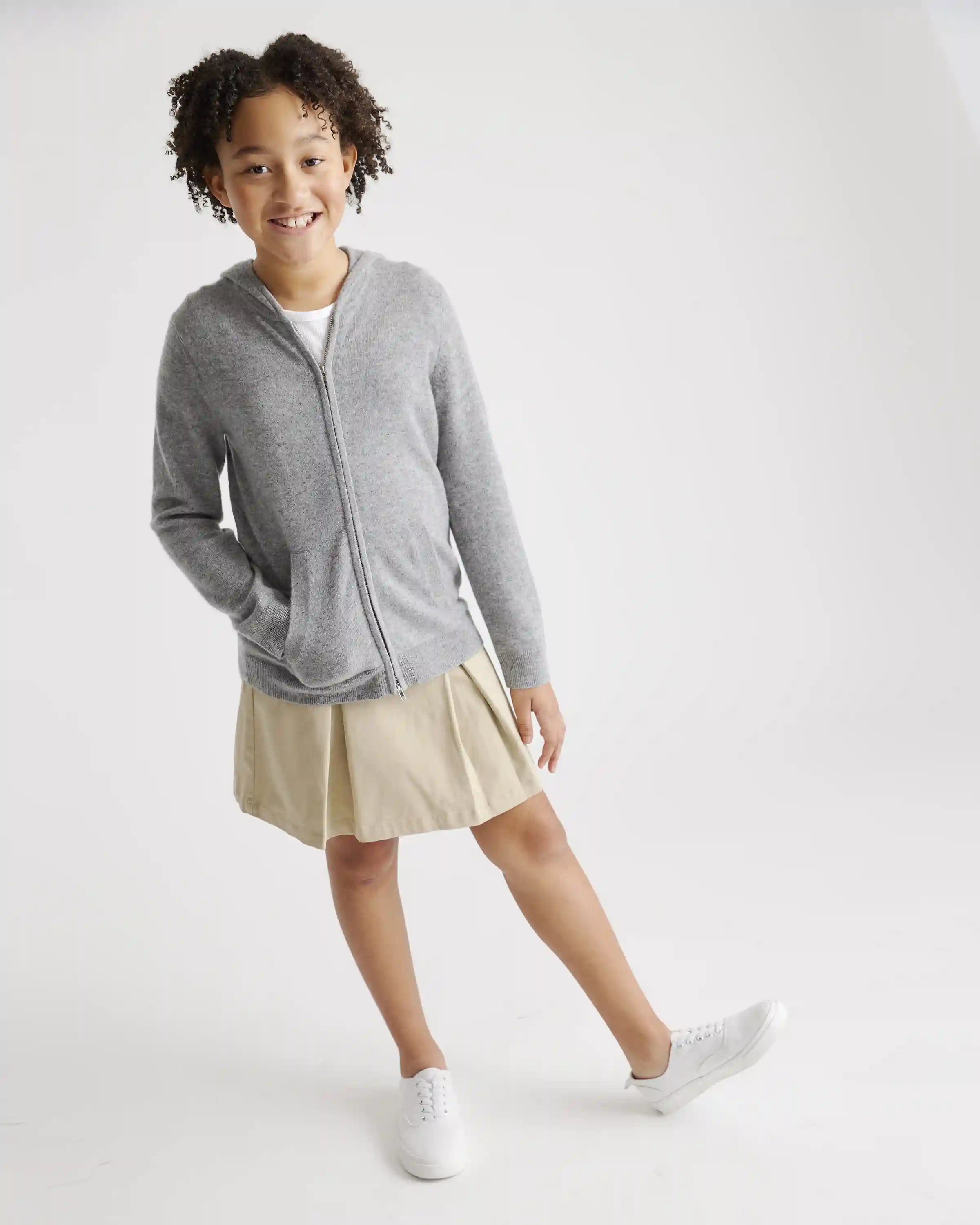 Washable Cashmere Full Zip Hoodie