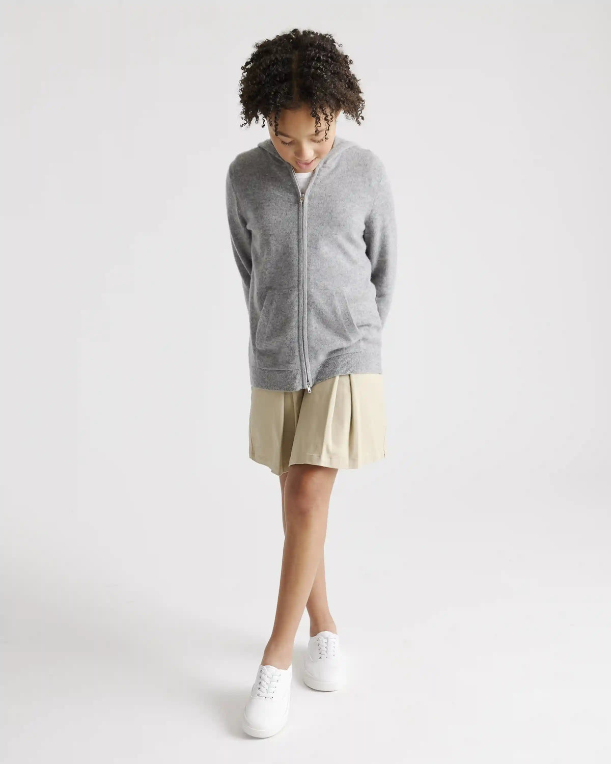 Washable Cashmere Full Zip Hoodie
