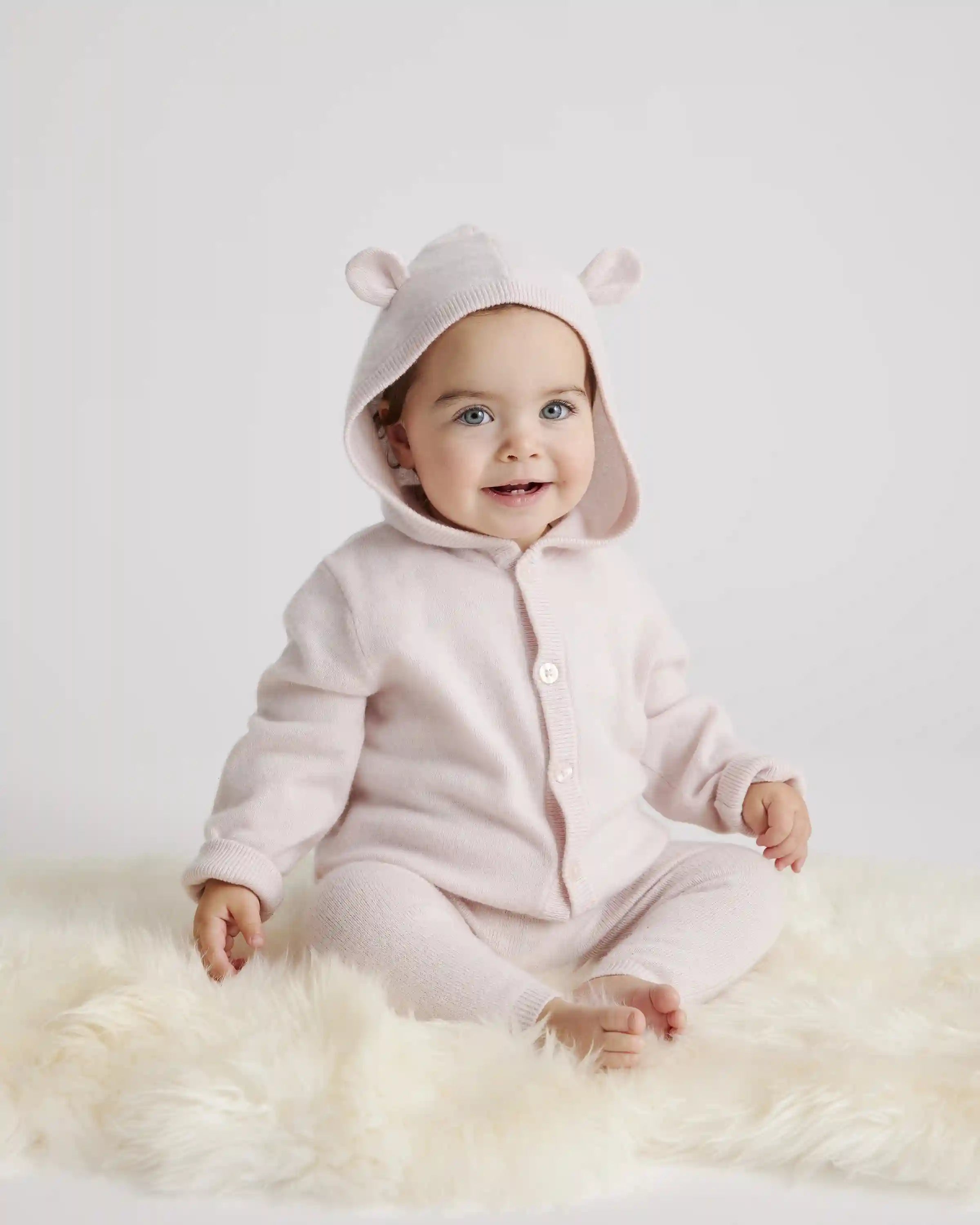 Washable Cashmere Hooded Cardigan
