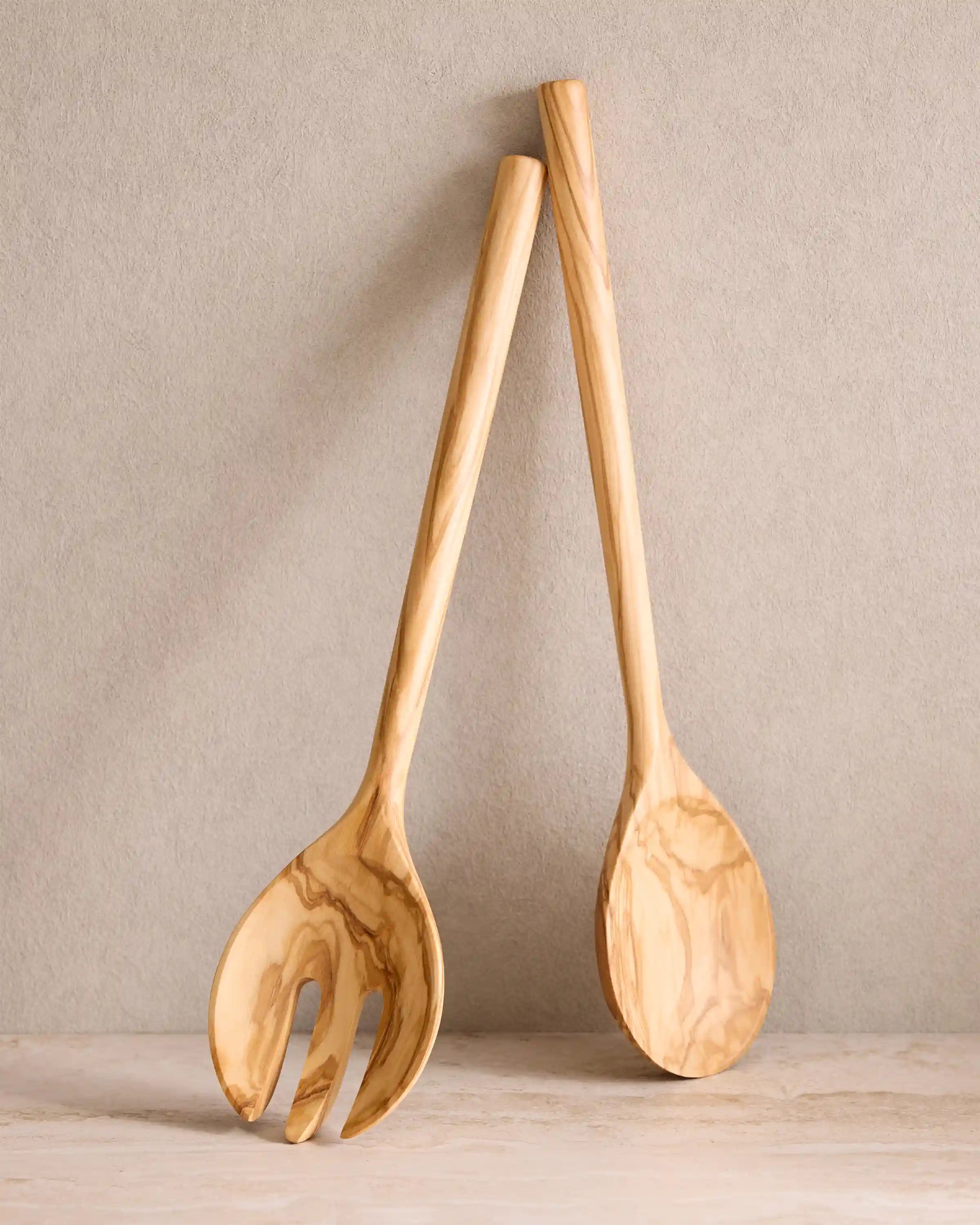 Italian Olivewood Salad Servers, Set of 2