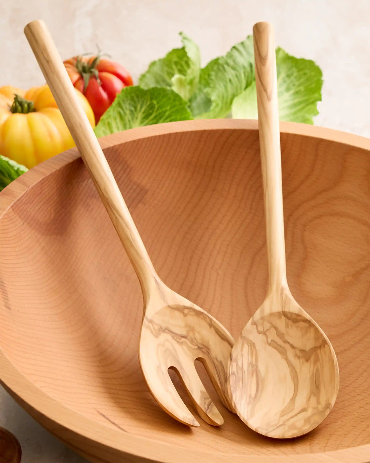 Italian Olivewood Salad Servers, Set of 2