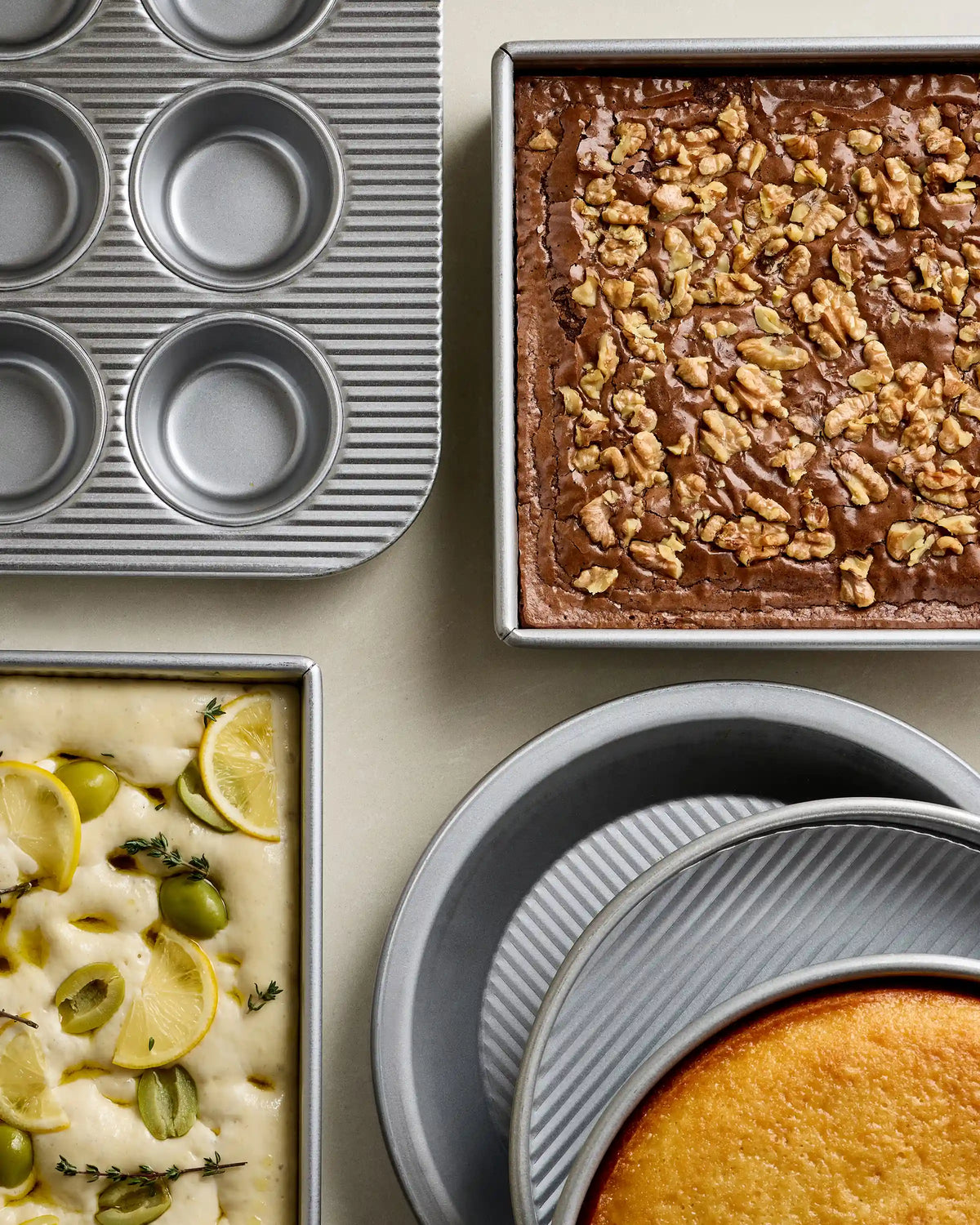 6-Pc Nonstick Steel Cake & Pie Bakeware Set by USA Pan