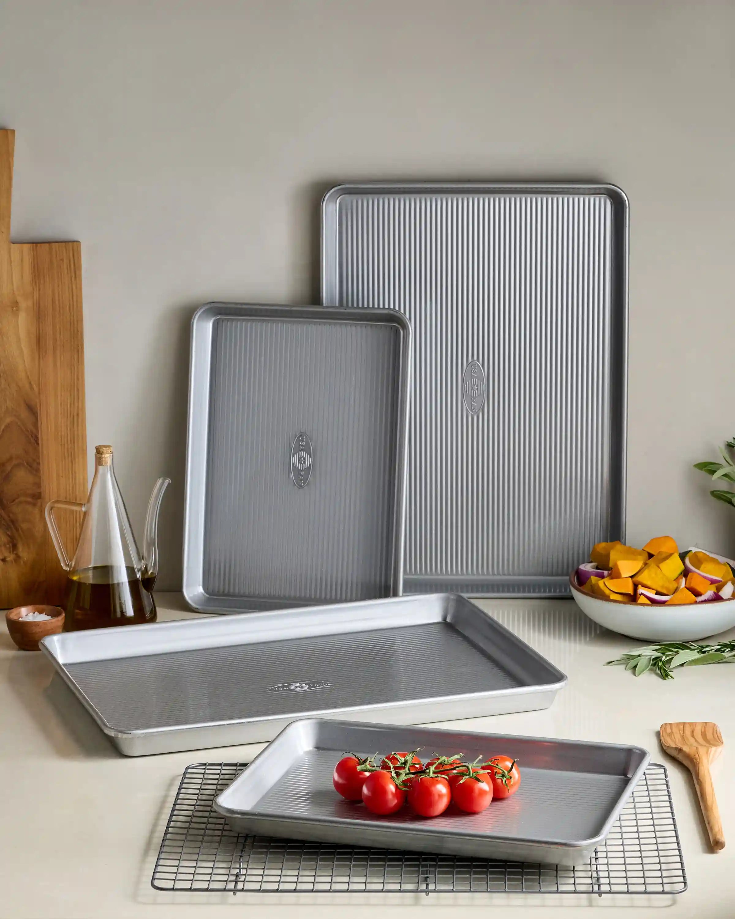 5-Pc Nonstick Steel Baking Sheet Set by USA Pan