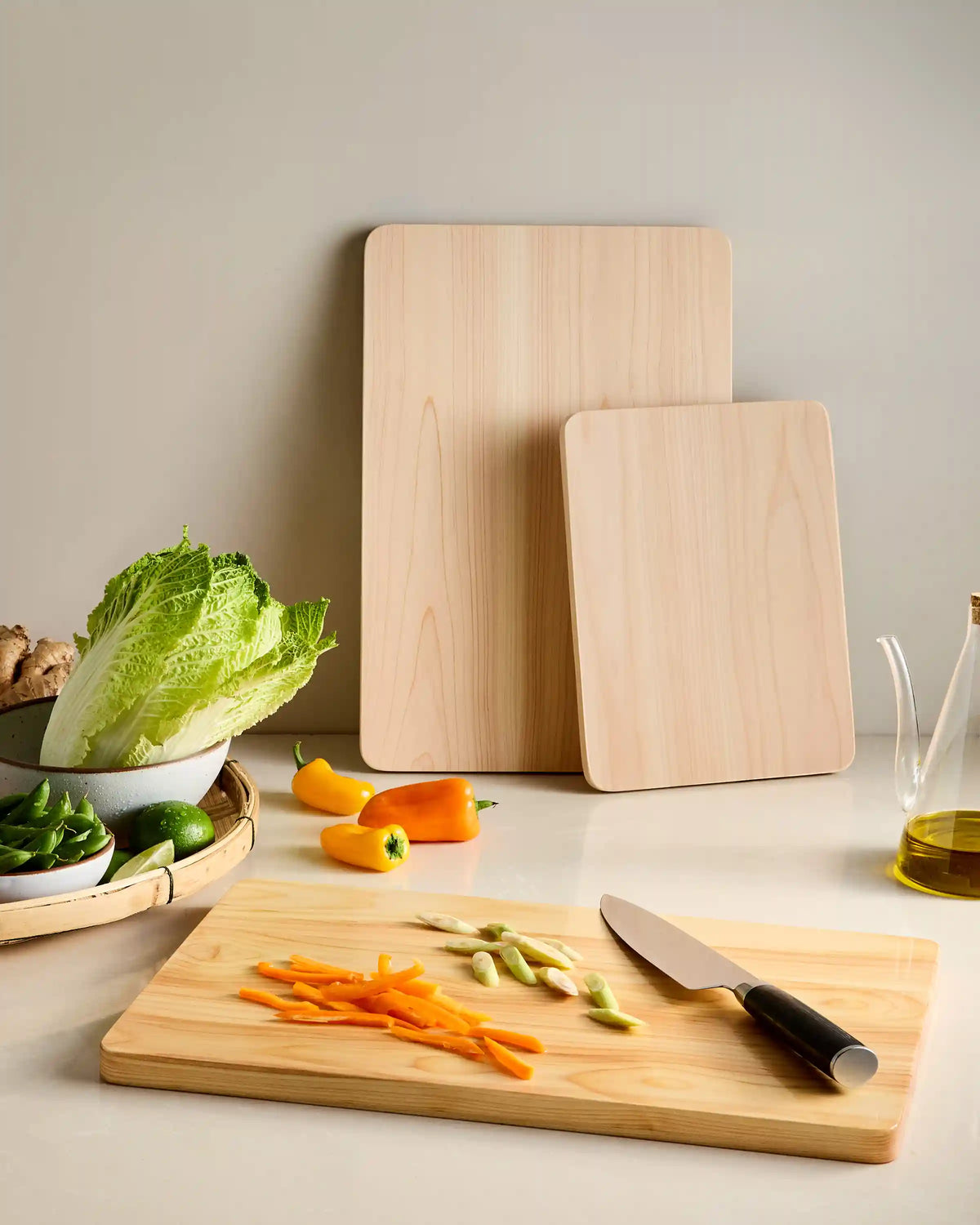 Hinoki Wood Cutting Boards, Set of 3