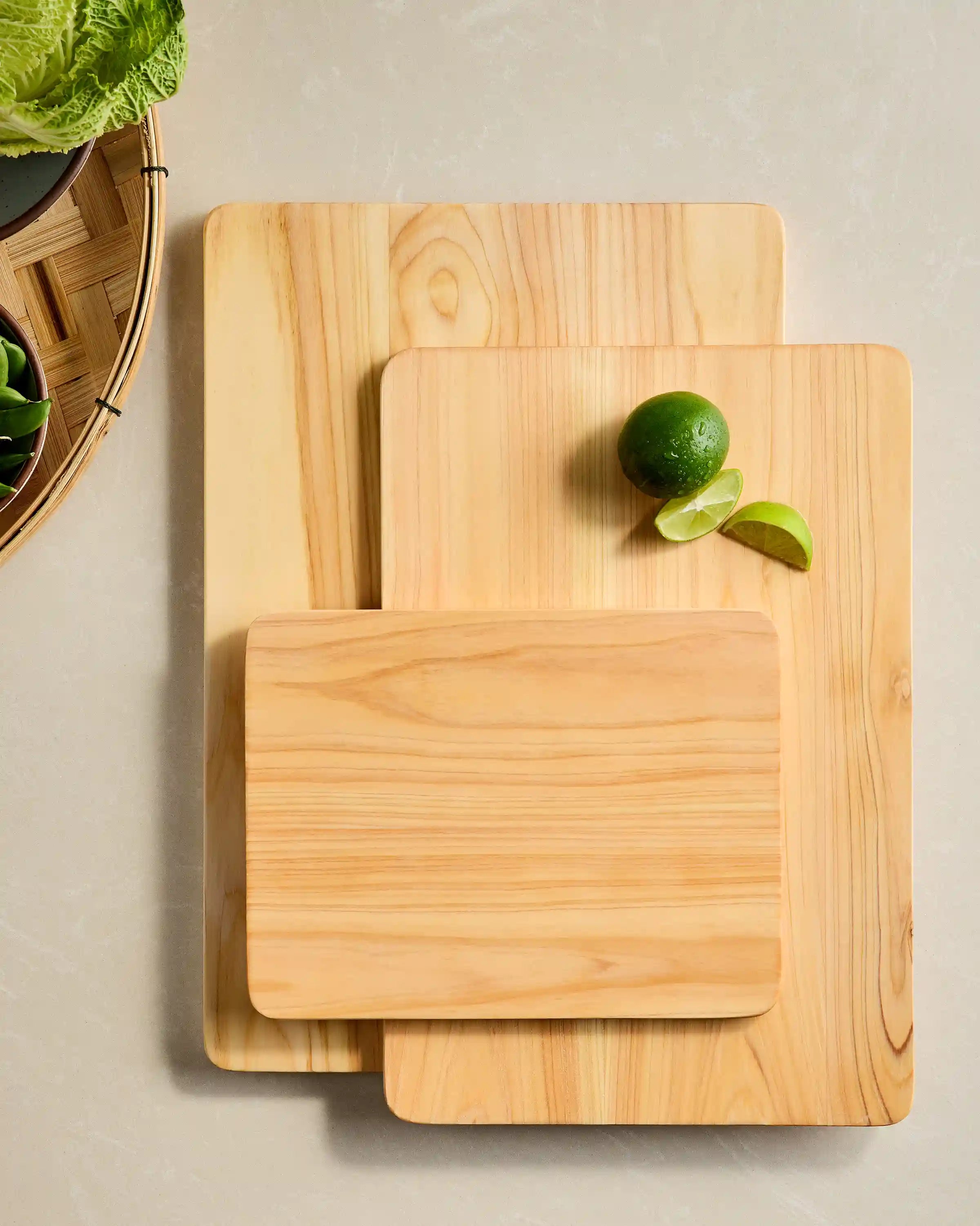 Hinoki Wood Cutting Boards, Set of 3