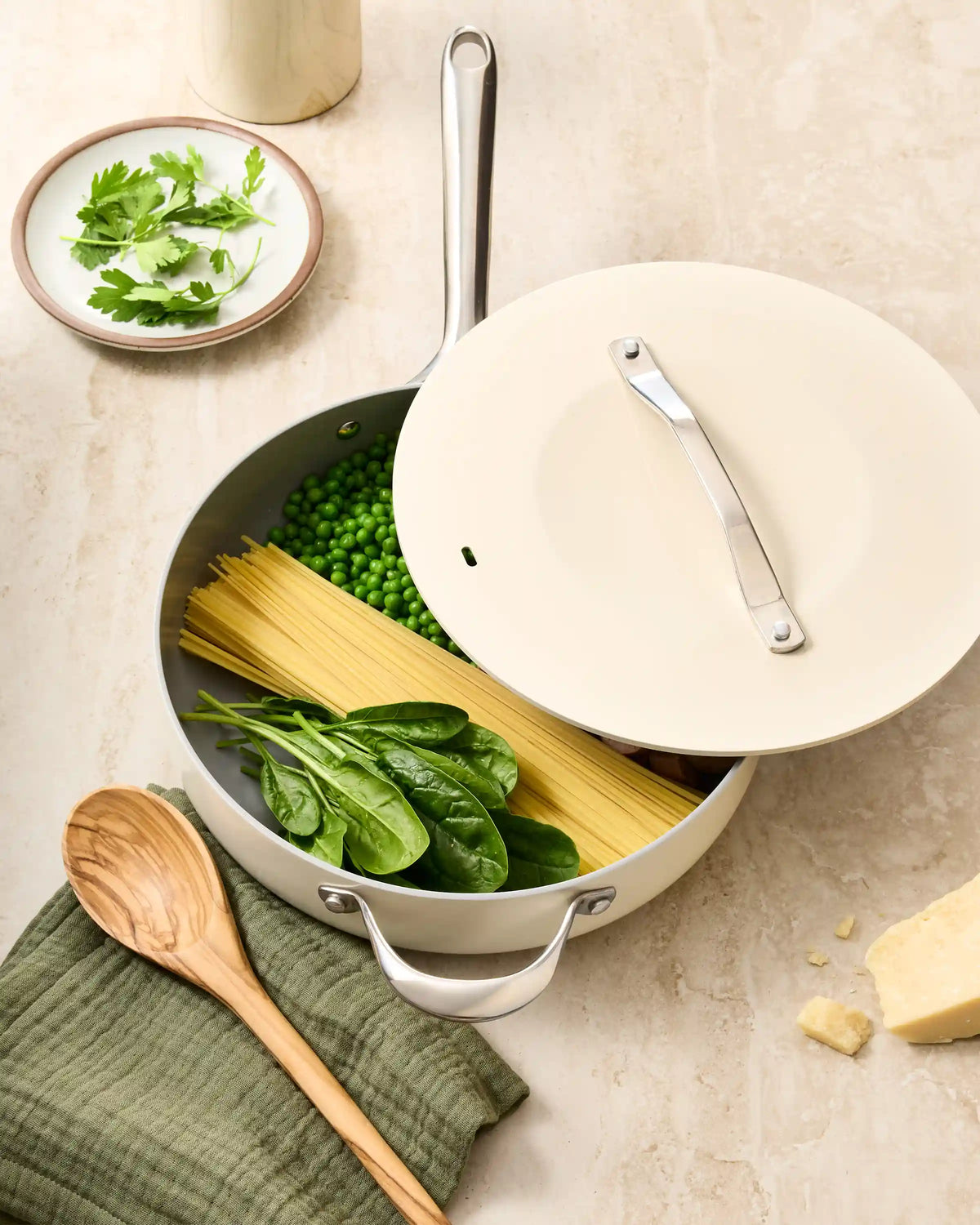 Ceramic Nonstick Saute Pan with Lid