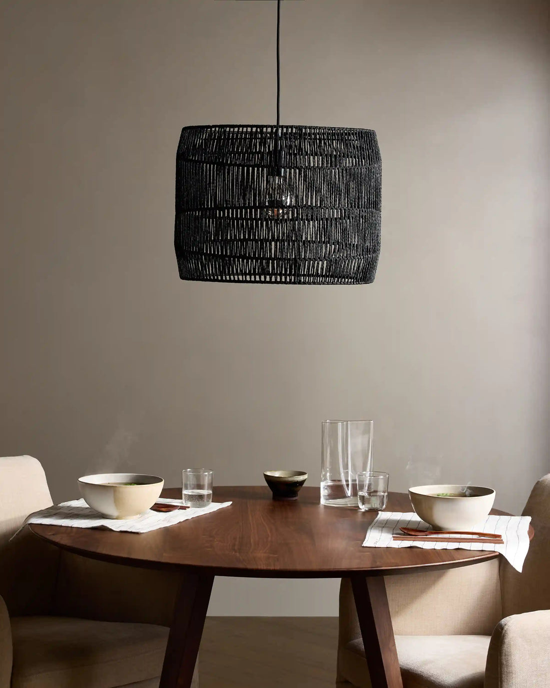 Woven Rope Drum Pendant Light