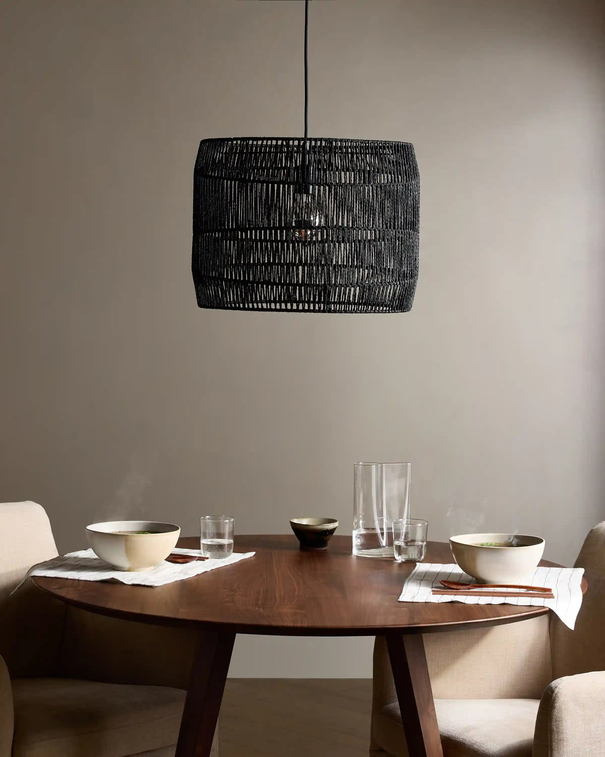 Woven Rope Drum Pendant Light