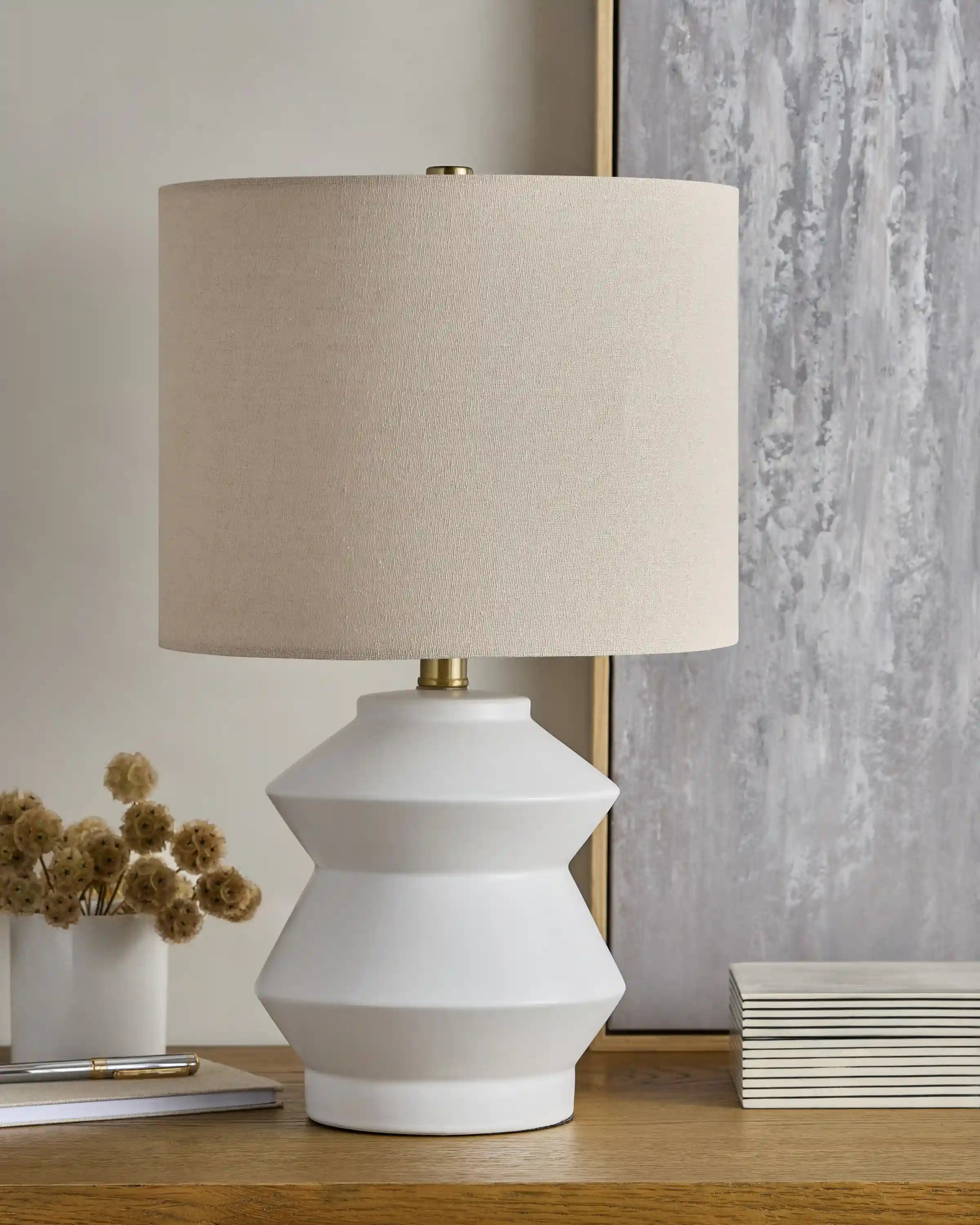 Geometric Ceramic Table Lamp