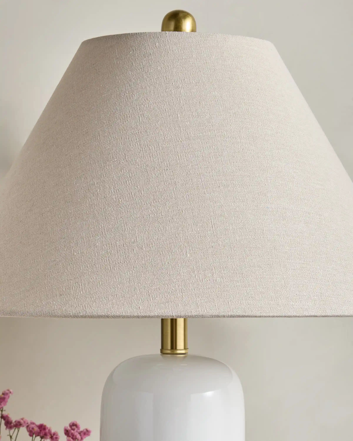 Glossy Cylindrical Ceramic Table Lamp