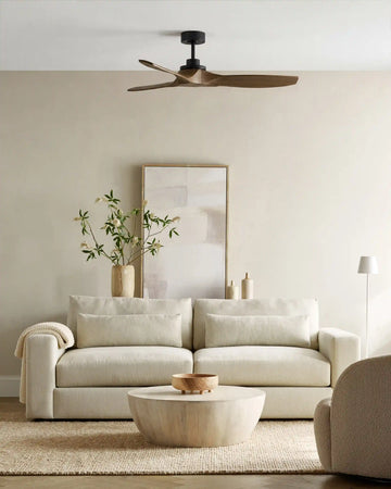 Transitional Wood Blade Ceiling Fan