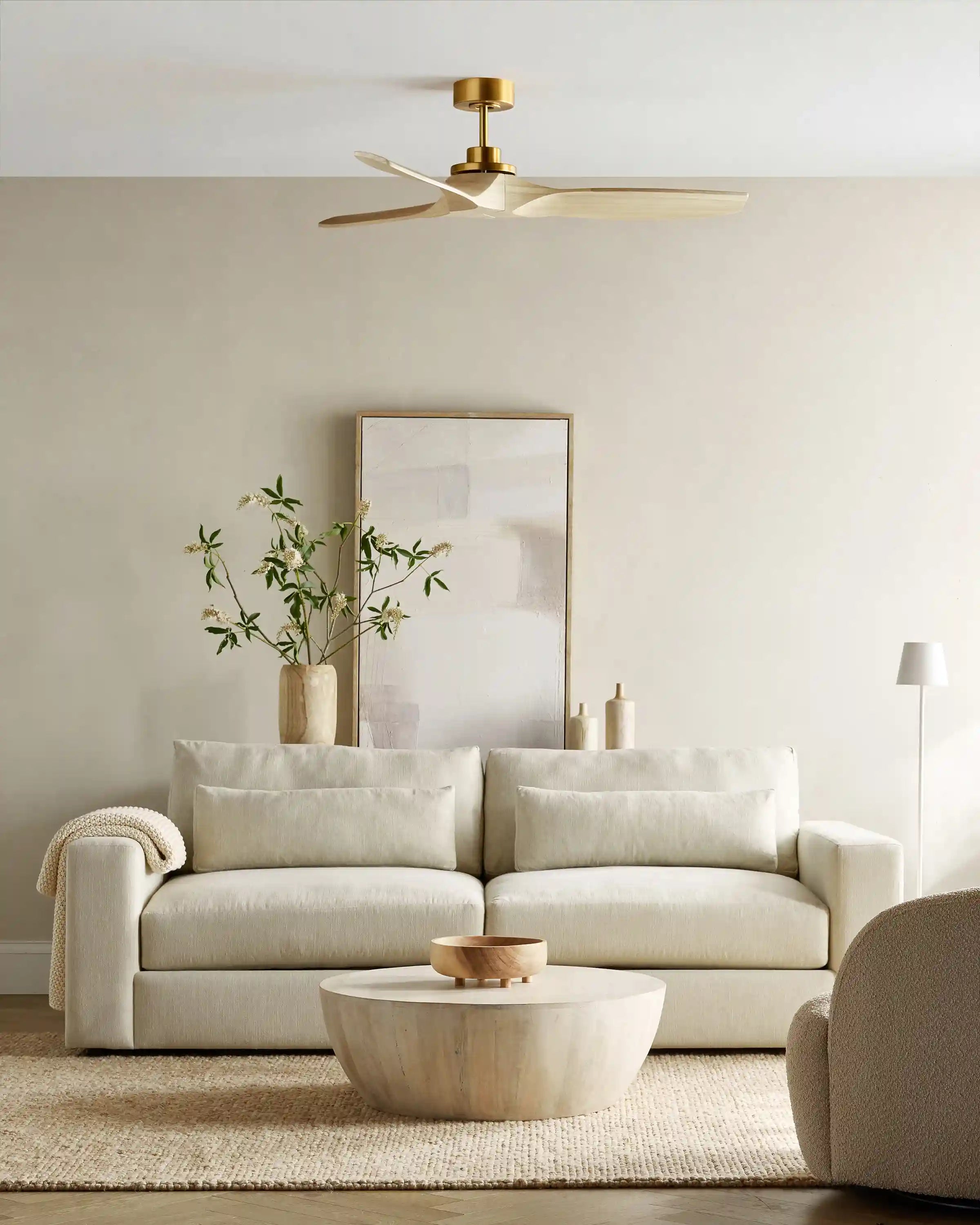 Transitional Wood Blade Ceiling Fan