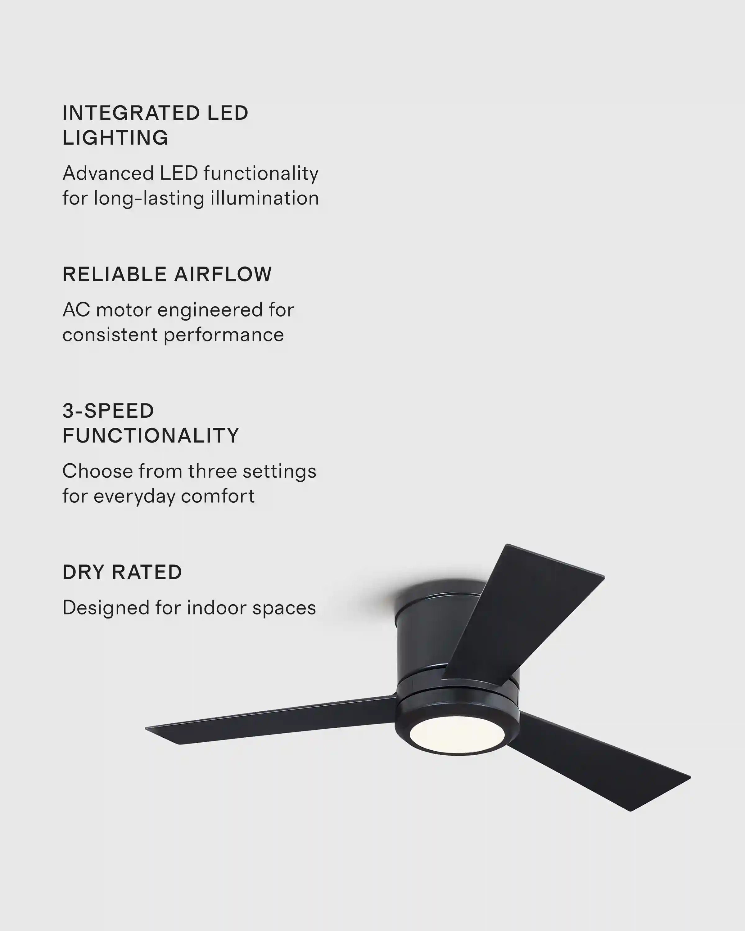 Simple Metal Hugger LED Ceiling Fan