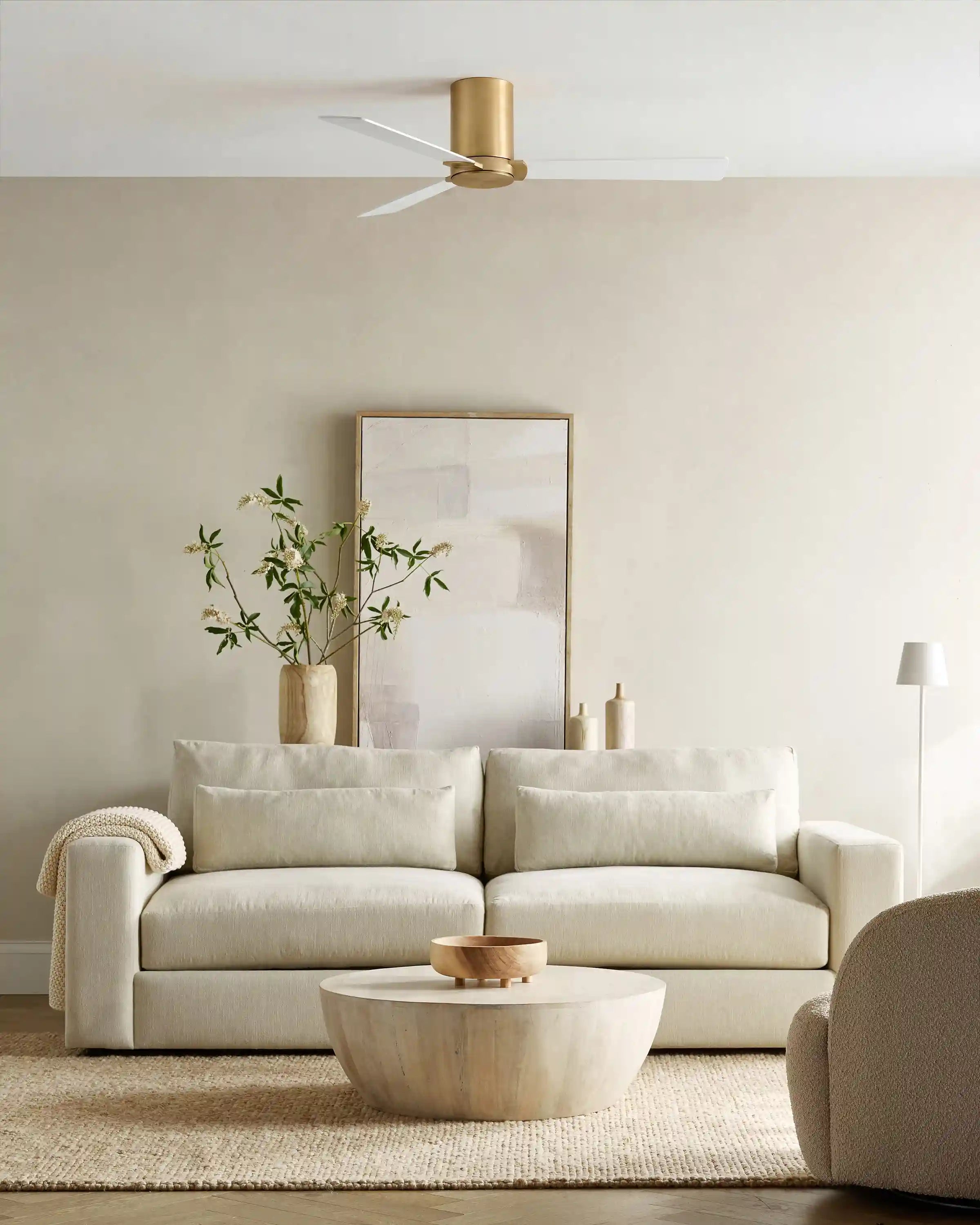 Minimalist Hugger Wood Blade Ceiling Fan