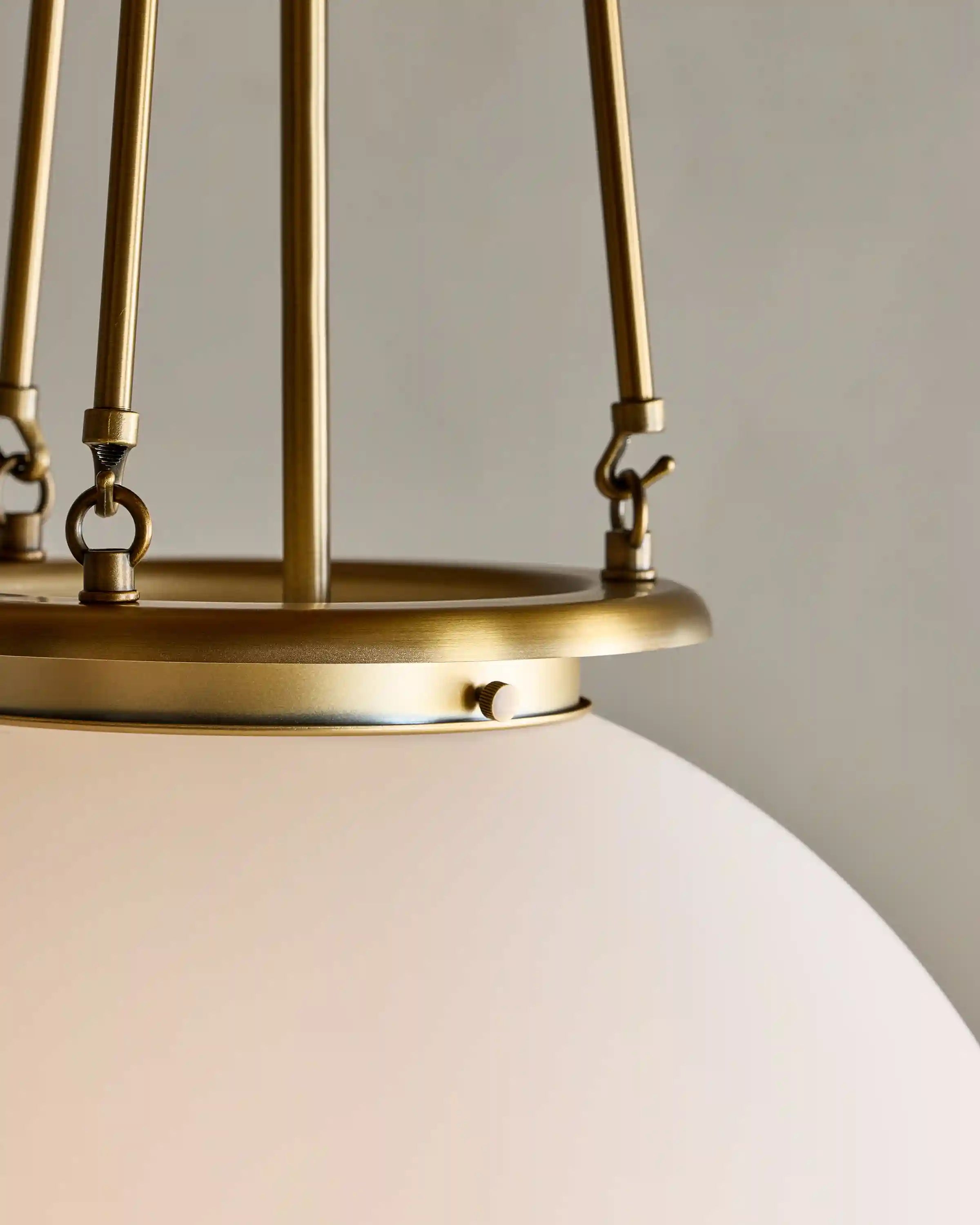 Antiqued Steel and Glass Globe Pendant Light