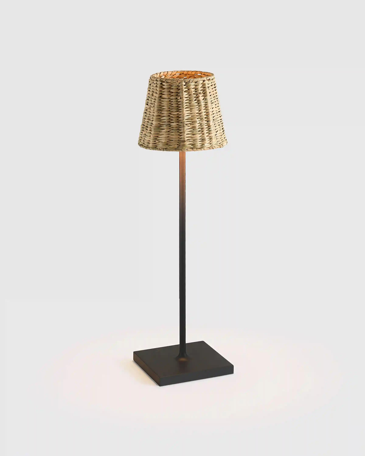 Poldina Pro Rechargeable Table Lamp with Seagrass Shade by Zafferano